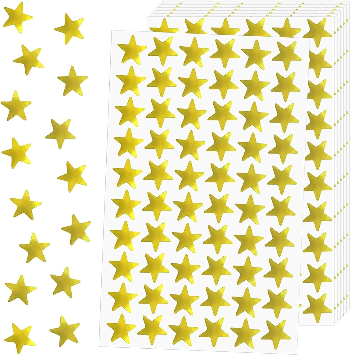1620 Pack Small Gold Foil Star Stickers for Kids Reward, Small Foil Star Stickers for Kids Reward, School, Home, Bar, DIY and Office Decoration, 0.6" Diameter image number 2