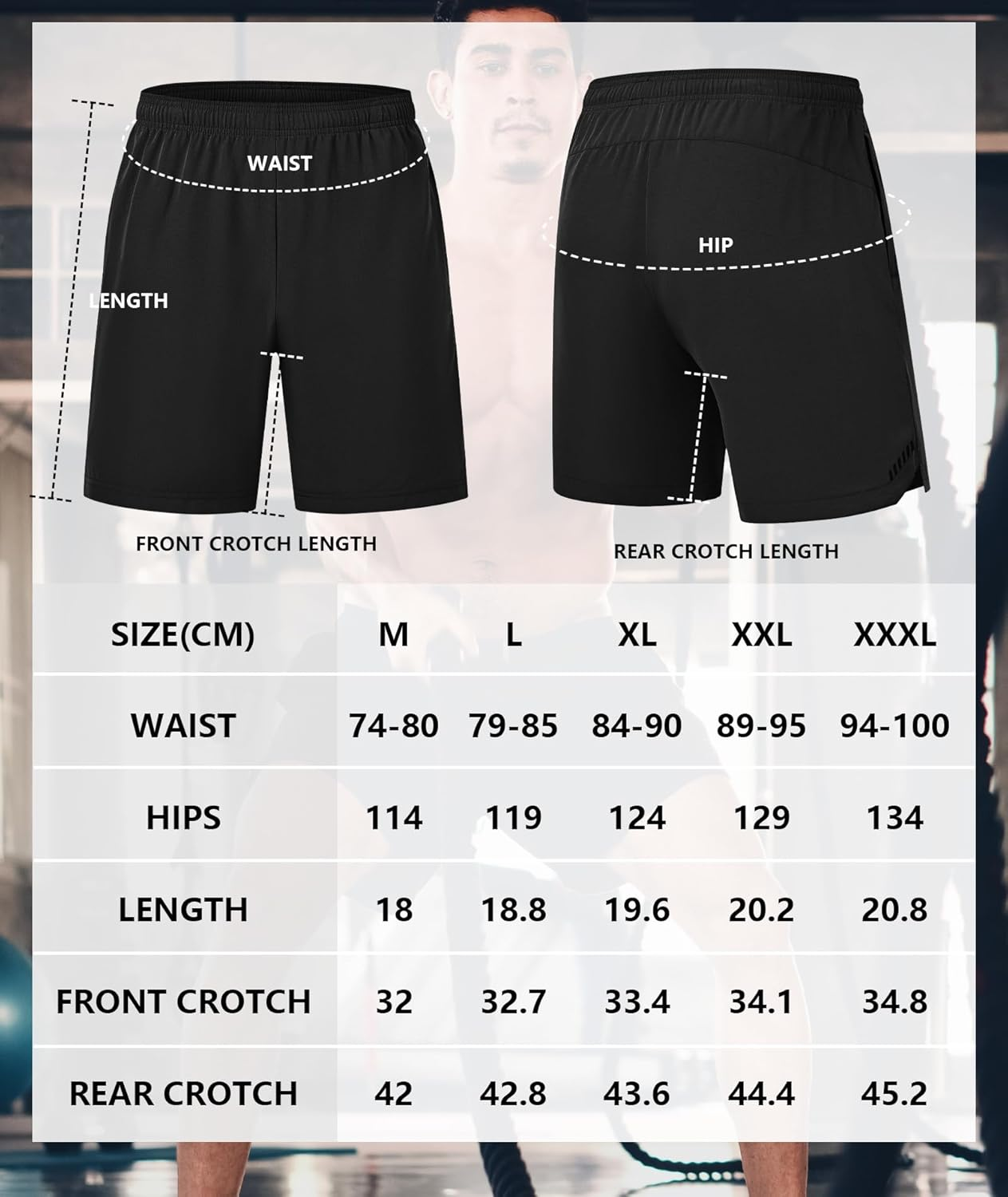 Mens Sport Shorts 3 Pack Zip Pockets Gym Training Athletic Shorts for Men with Drawstring Elastic Waist image number 5