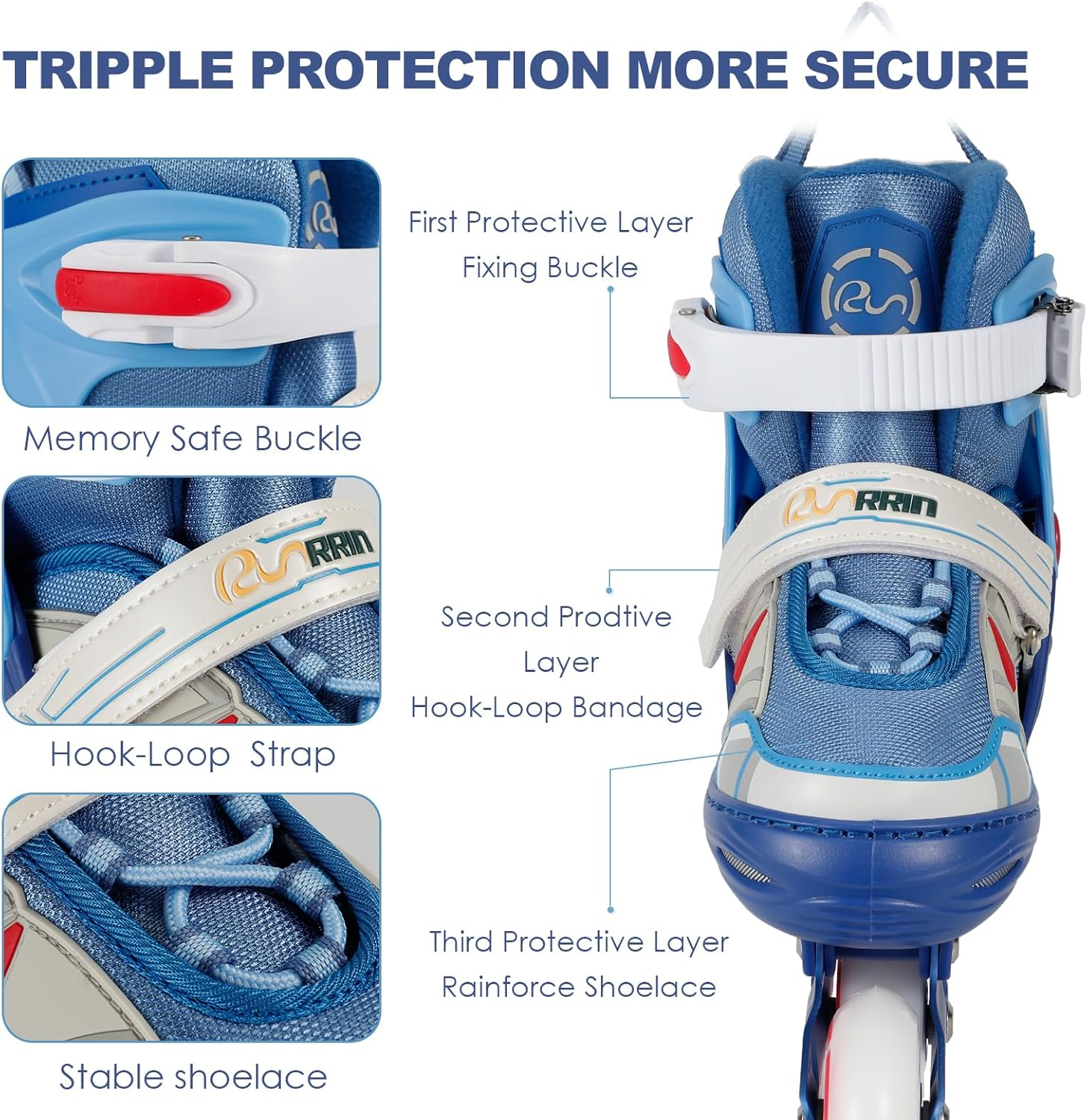 Adjustable Inline Skates for Kids and Adults with Full Light up Wheels &ndash; Outdoor Roller Blades, Roller Skates for Girls and Boys, Men and Adult Women image number 6