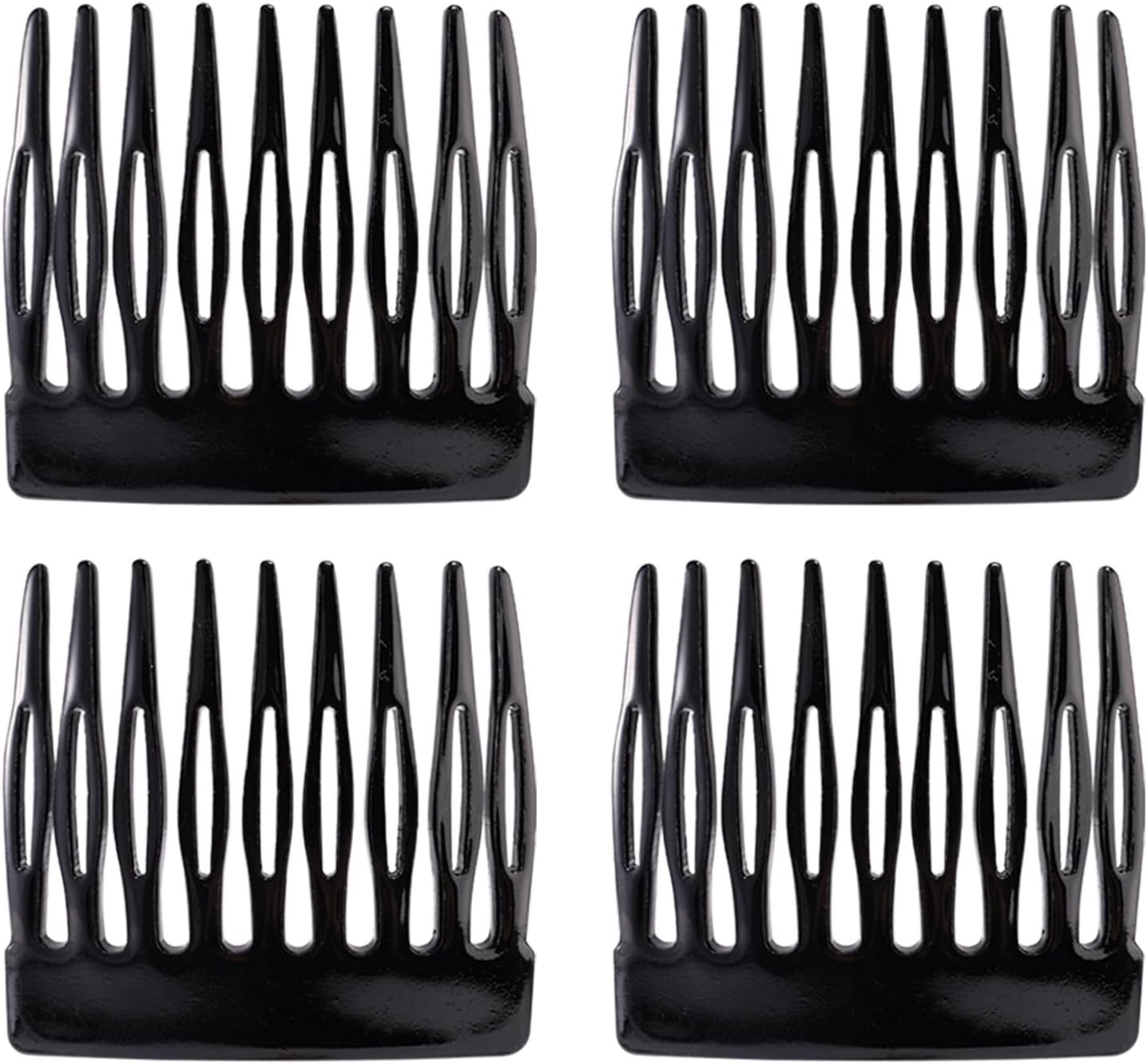 BOXOB 4Pcs French Side Comb, Black Small French Twist Hair Comb Decorative Bun Hold Clips Strong Hair Styling Accessories for Girls & Women