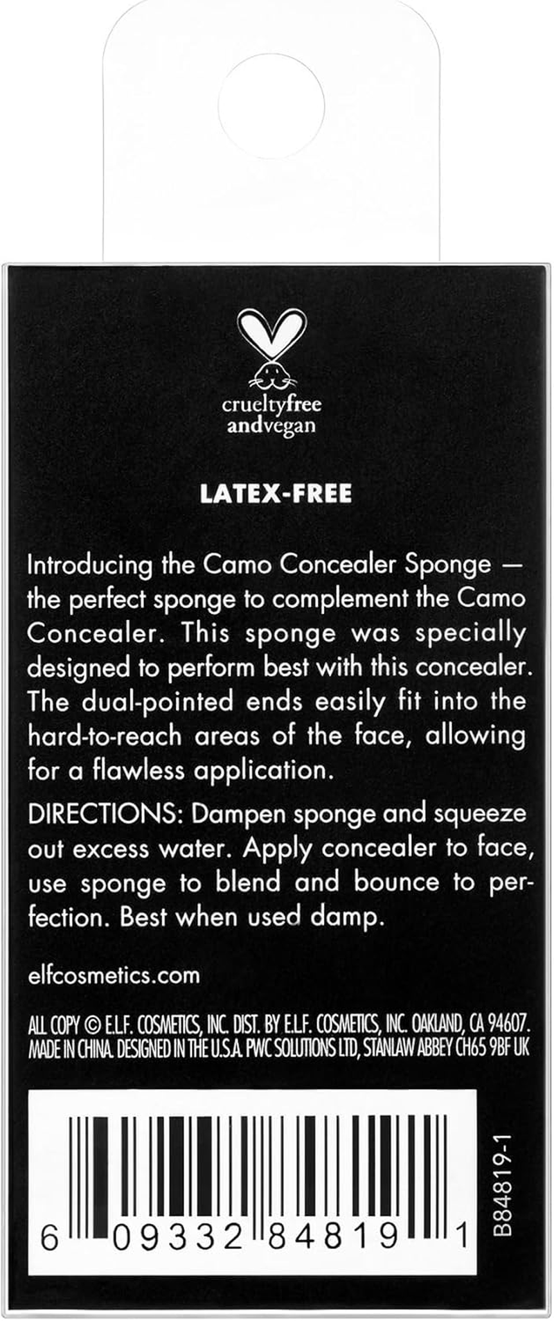 E.L.F. Camo Concealer Sponge, Dual-Pointed, Good for Hard to Reach Areas, Applies Makeup Flawlessly, Cruelty Free, 84819