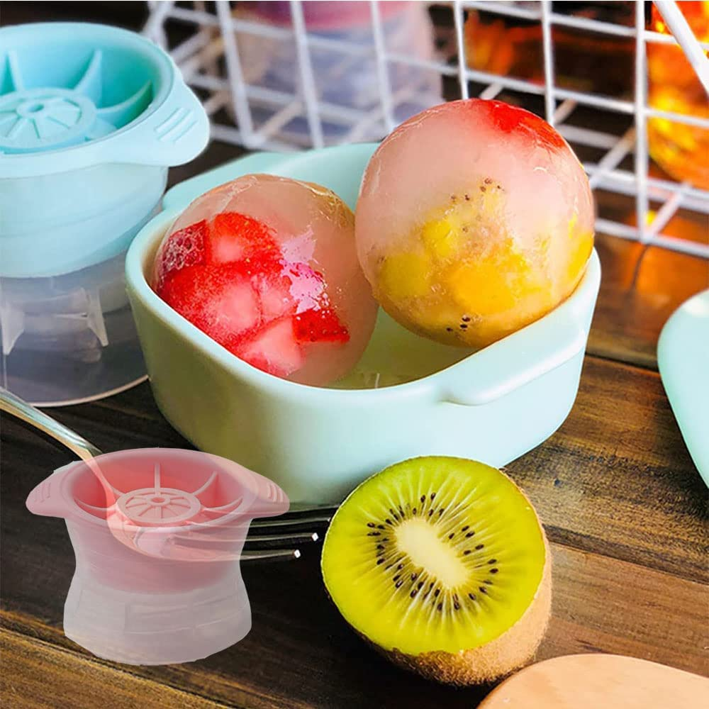 4Pcs Silicone Ice Ball Mould &ndash; Large Ice Sphere Maker, Ball-Shaped Ice Cube Tray for Whiskey & Cocktails, Reusable Freezer Safe Mold image number 5