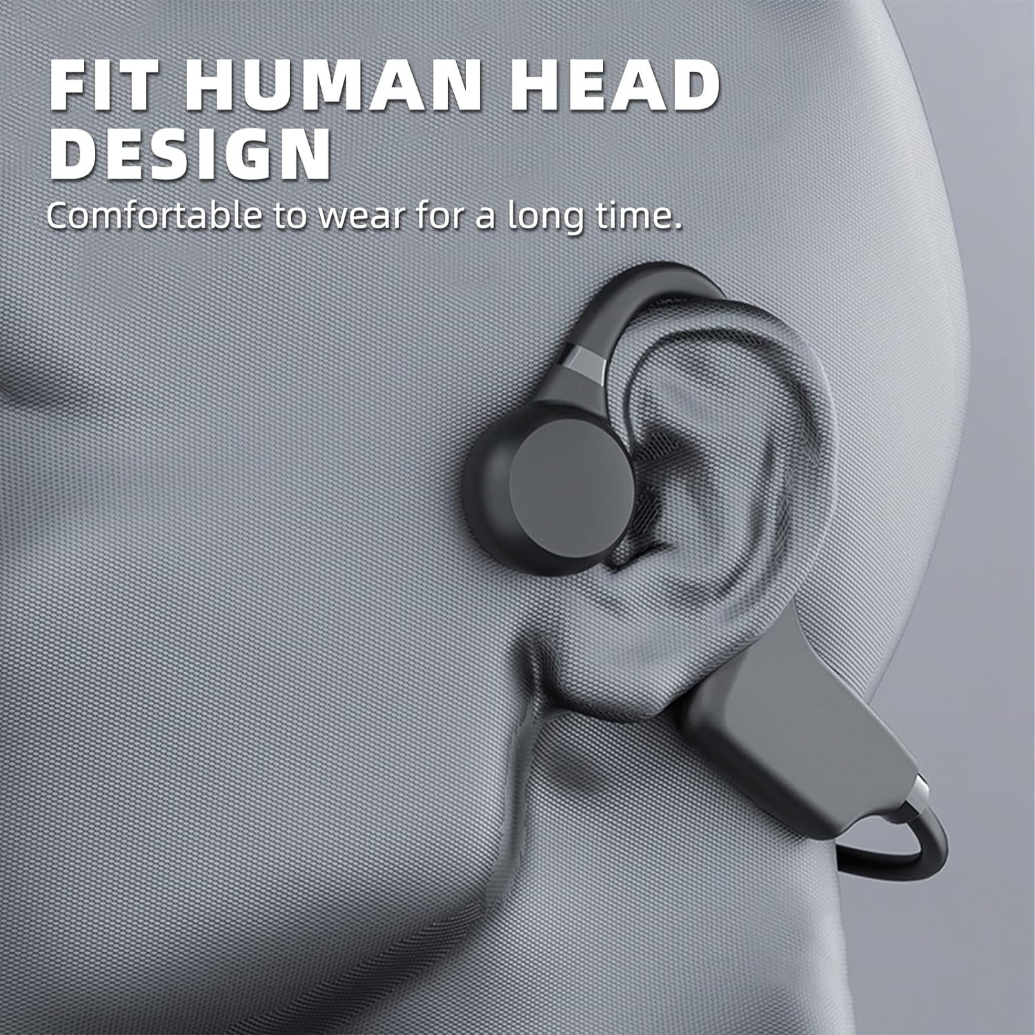 MFJUNS Bone Conduction Headphones, Wireless Bluetooth V5.0 Bone Conduction Headphones with Microphone Bluetooth Sport Headphones for Running, Cycling, Driving, Gym image number 5