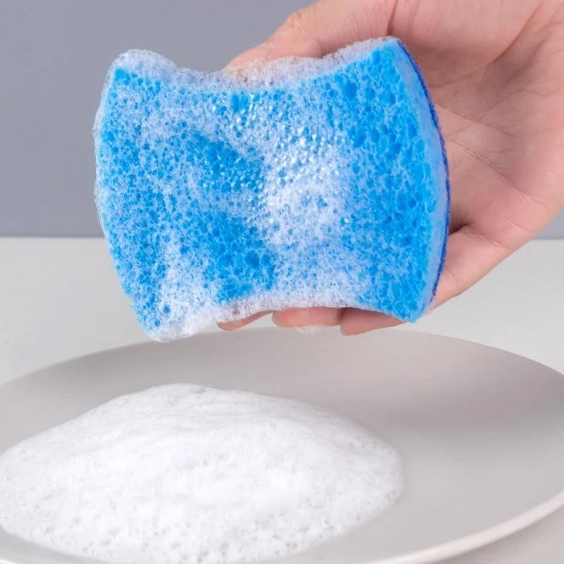 Power Sponge, Non-Scratch, Top Grade Cellulose, Washing up Sponge, Kitchen Sponge, Dishwashing, Scourer, Sink, Oven, Non-Stick Cookware, Long Lasting (Pack of 3) image number 3