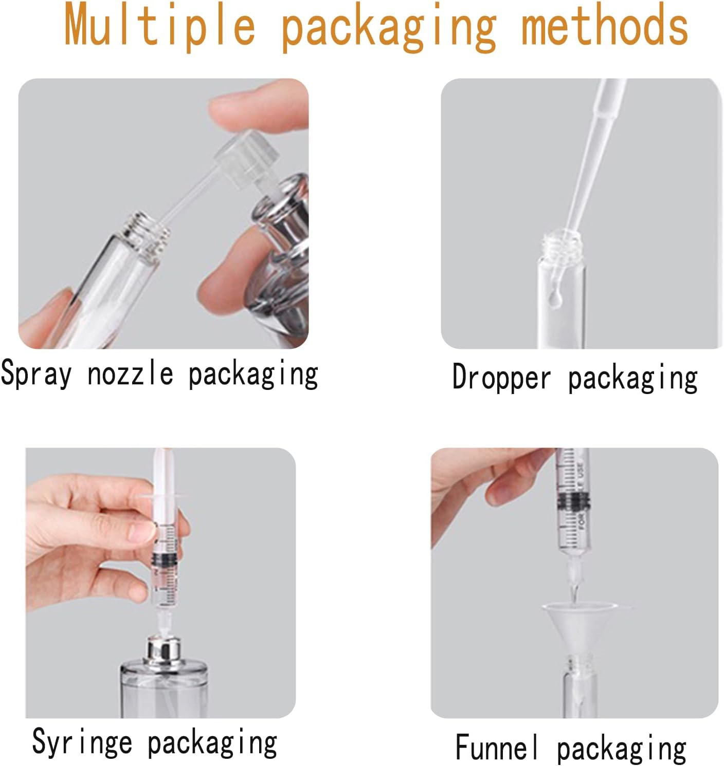 Atb-Foger 30 Ml, 2 Pieces, round Perfume Spray Bottle, Perfume Atomiser Glass for Perfume, Travel, Cosmetics with Funnel, Pipettes and Other Accessories image number 3