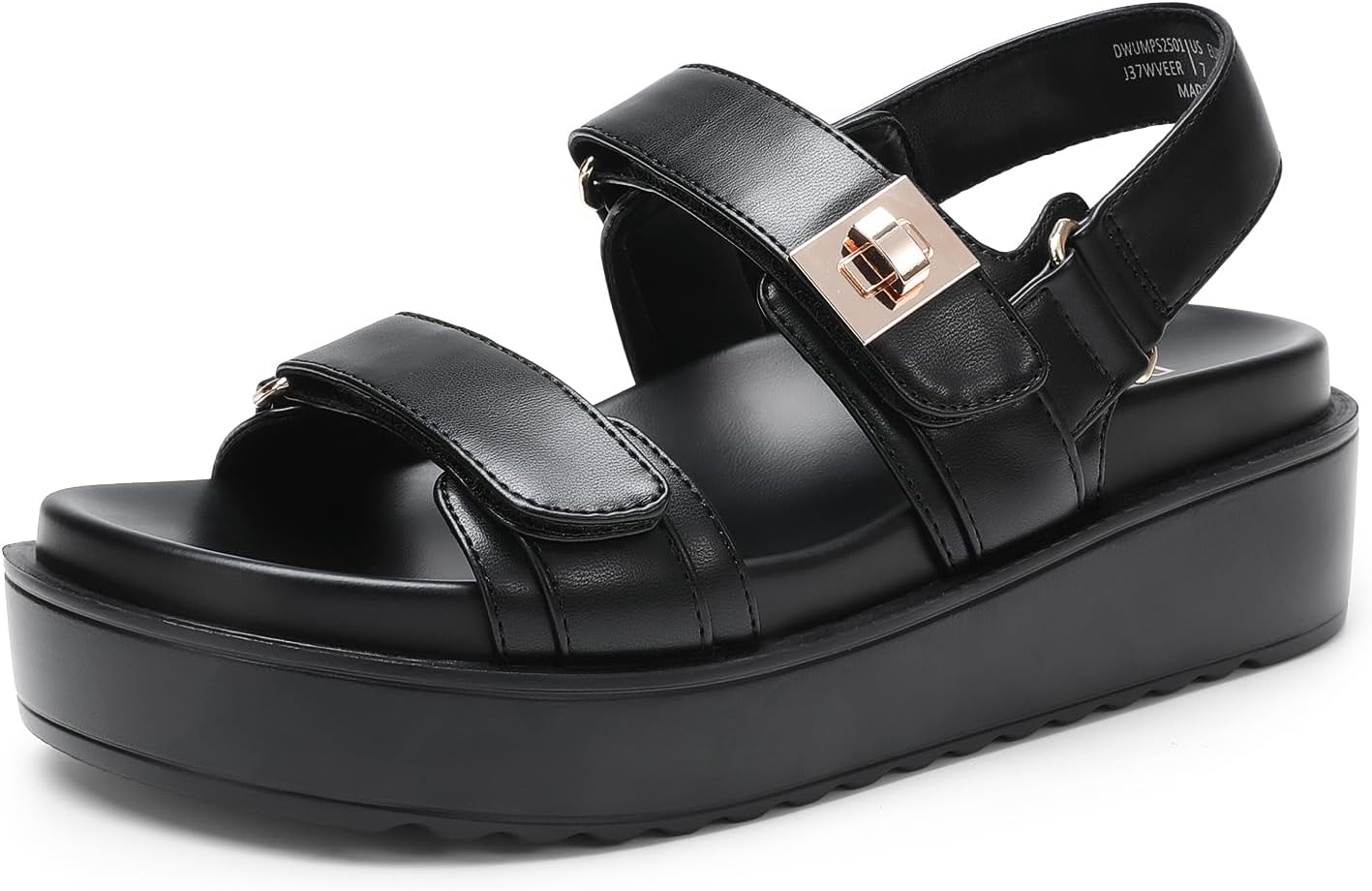 DREAM PAIRS Women'S Low Wedge Sandals Comfortable Arch Support Platform Open Toe Casual Dressy Flat Summer Sandals with Adjustable Straps