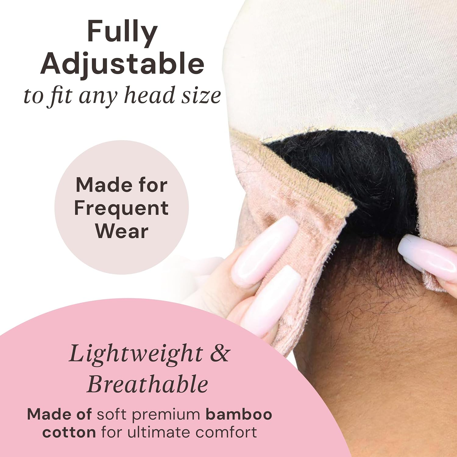 Milano Collection Lace Gripcap 2-In-1 Lace Wig Grip Band plus Wig Cap for Lace Wigs and Frontals with Reinforced Swiss Lace by HAIRLINE and PART for Seamless Transition (Patent Pending)- Nude - Chocolate Brown, 1 Pack image number 5