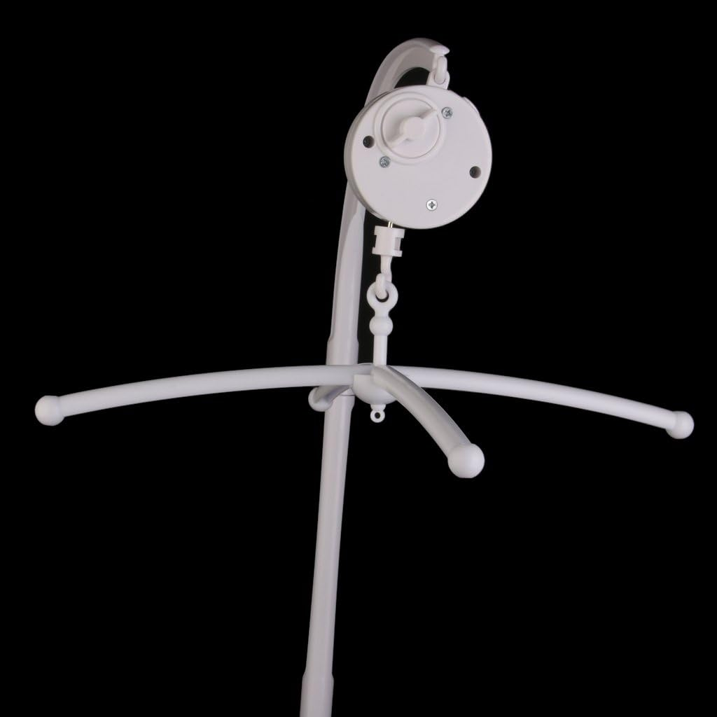34 Inch Baby Crib Mobile Music Case Holder Arm Bracket Nursery Set, White, Plastic image number 2