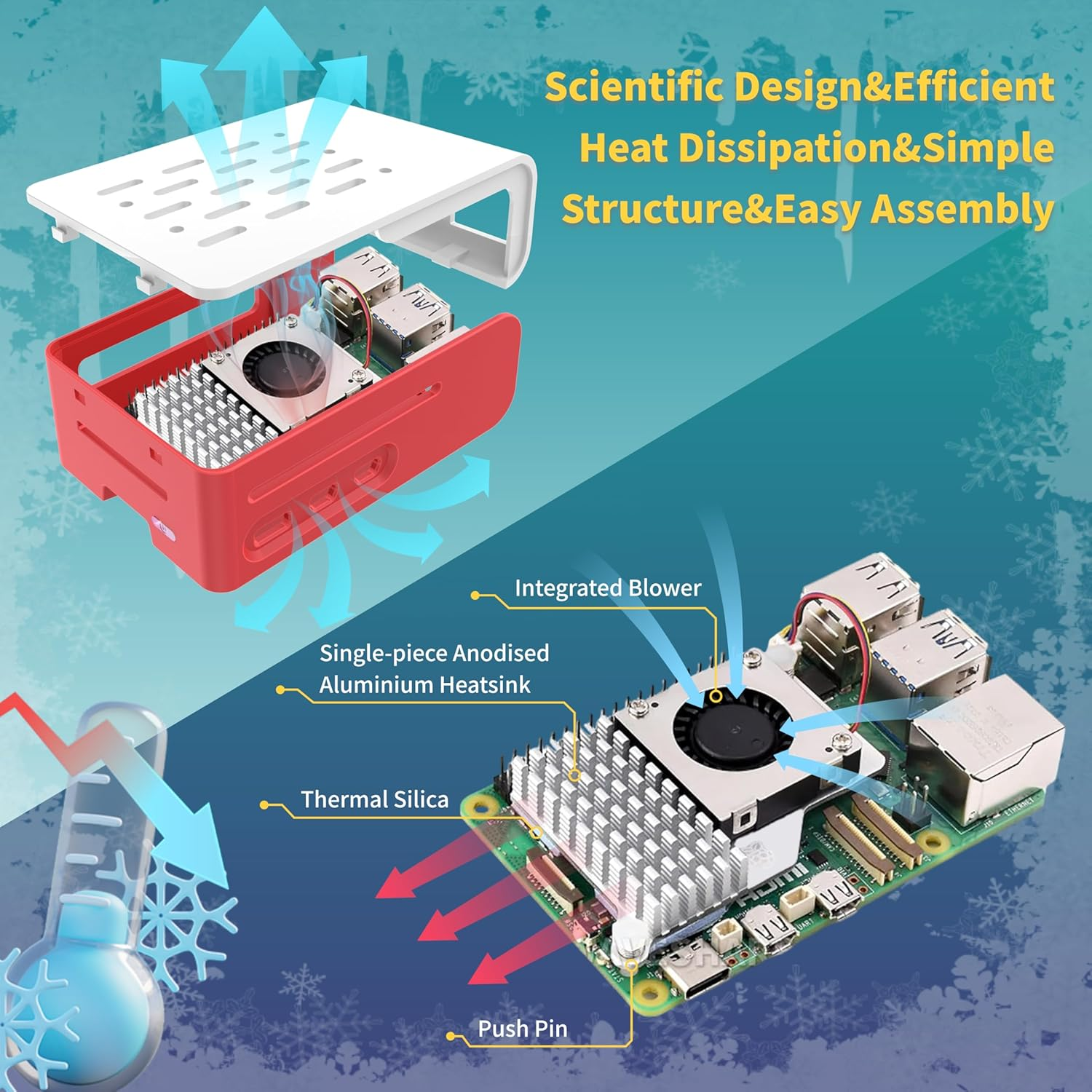 Irasptek Starter Kit for Raspberry Pi 5 8GB Ram-Pre-Loaded with 64GB Edition Raspberry Pi OS (Red & White Case) image number 4