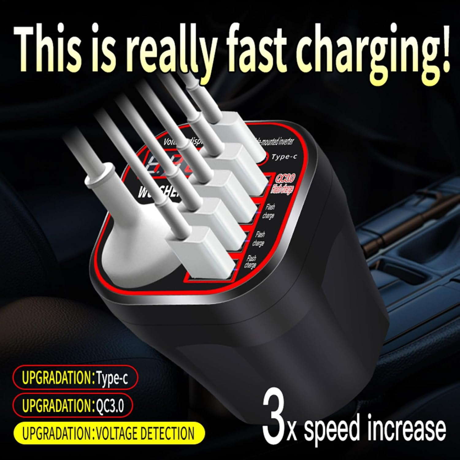 Car Inverter Outlet &ndash; Cup Holder Inverter, Plug Adapter Device | Portable Converter for Trucks, Compact Charging Station for Automotive Electronics, Replacement Accessory for On-The-Go Charging image number 5