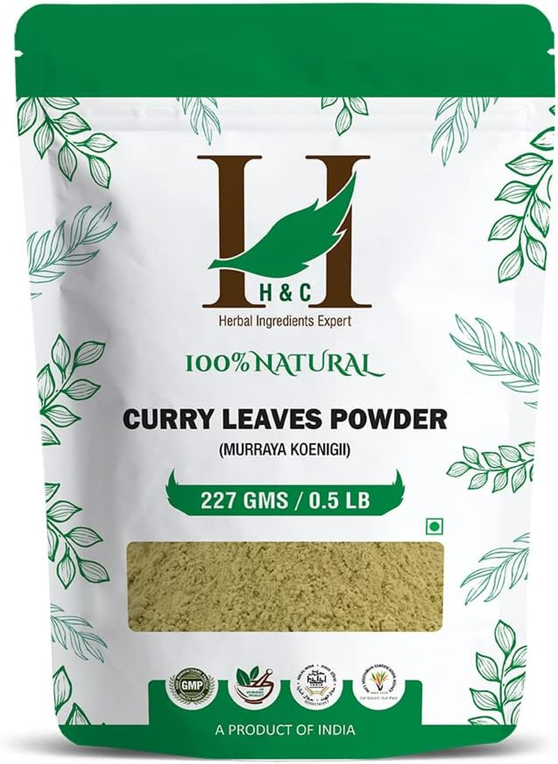H & C Curry Leaves Powder- 227G (0.5 Lb) for Hair Care Formulation- Known to Hair Growth Benefits image number 4