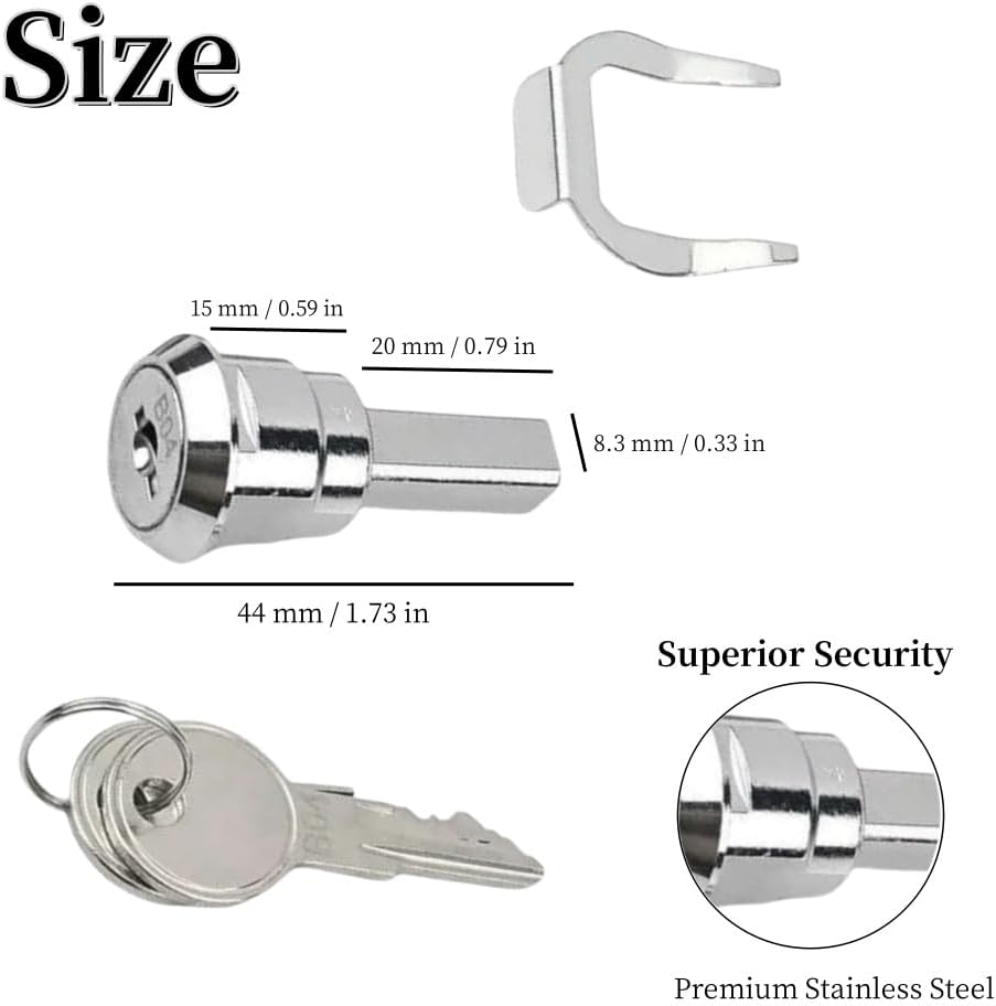 1 Pack Cabinet Lock with Keys, Key Lock, Heavy Duty Cabinet Cam Lock Set for Cabinets, RV Storage Locks, RV Compartment Locks for Truck Pickup Tool Box Mailbox Drawer Cabinet, Cam Locks Keyed Alike image number 5