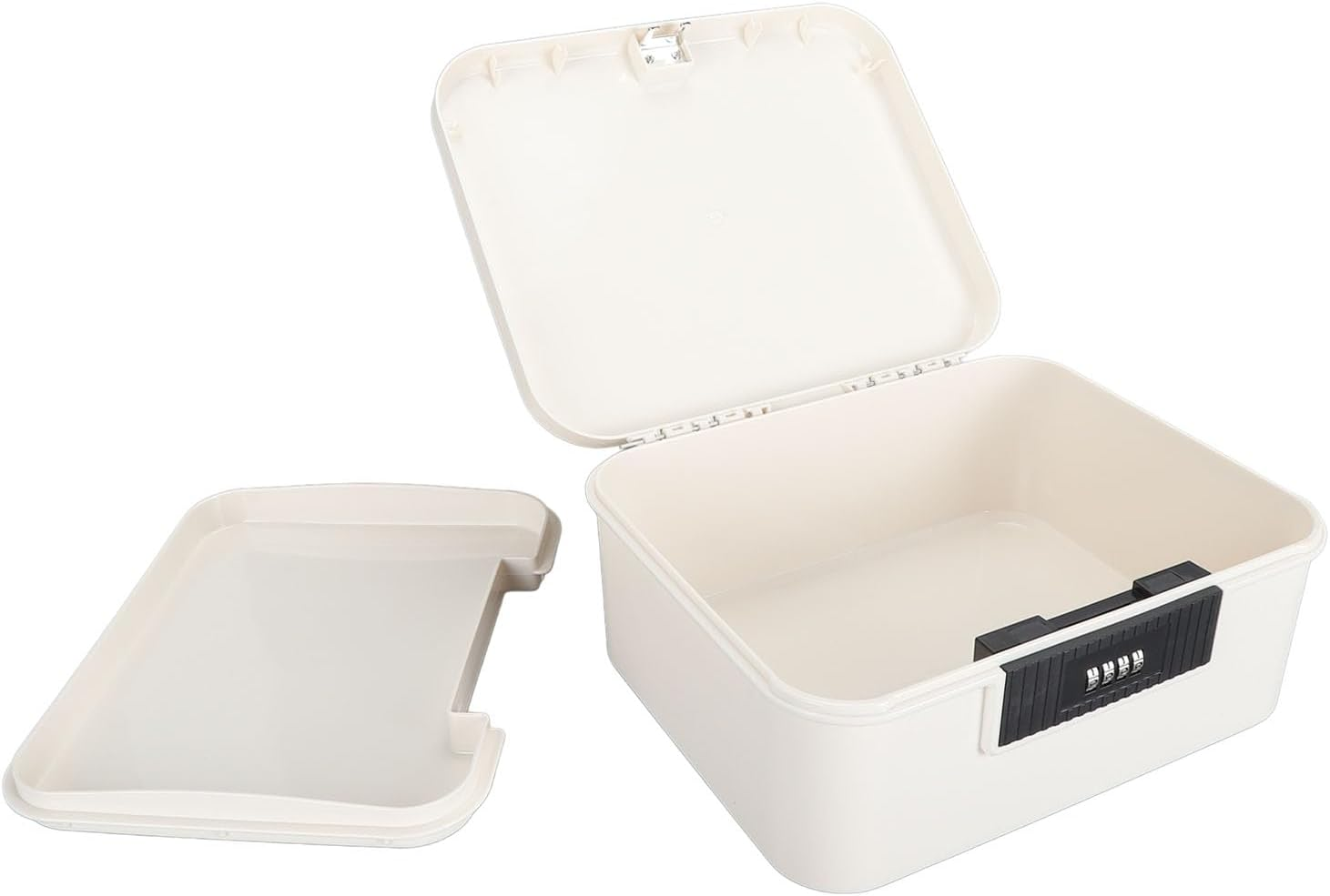 Lockable Storage Box, 9L Capacity Lockable Storage Trunk for Files Document Organizer, Double Layer Password Storage Locking Box, Lockable Storage Container Bin for Home Office image number 1