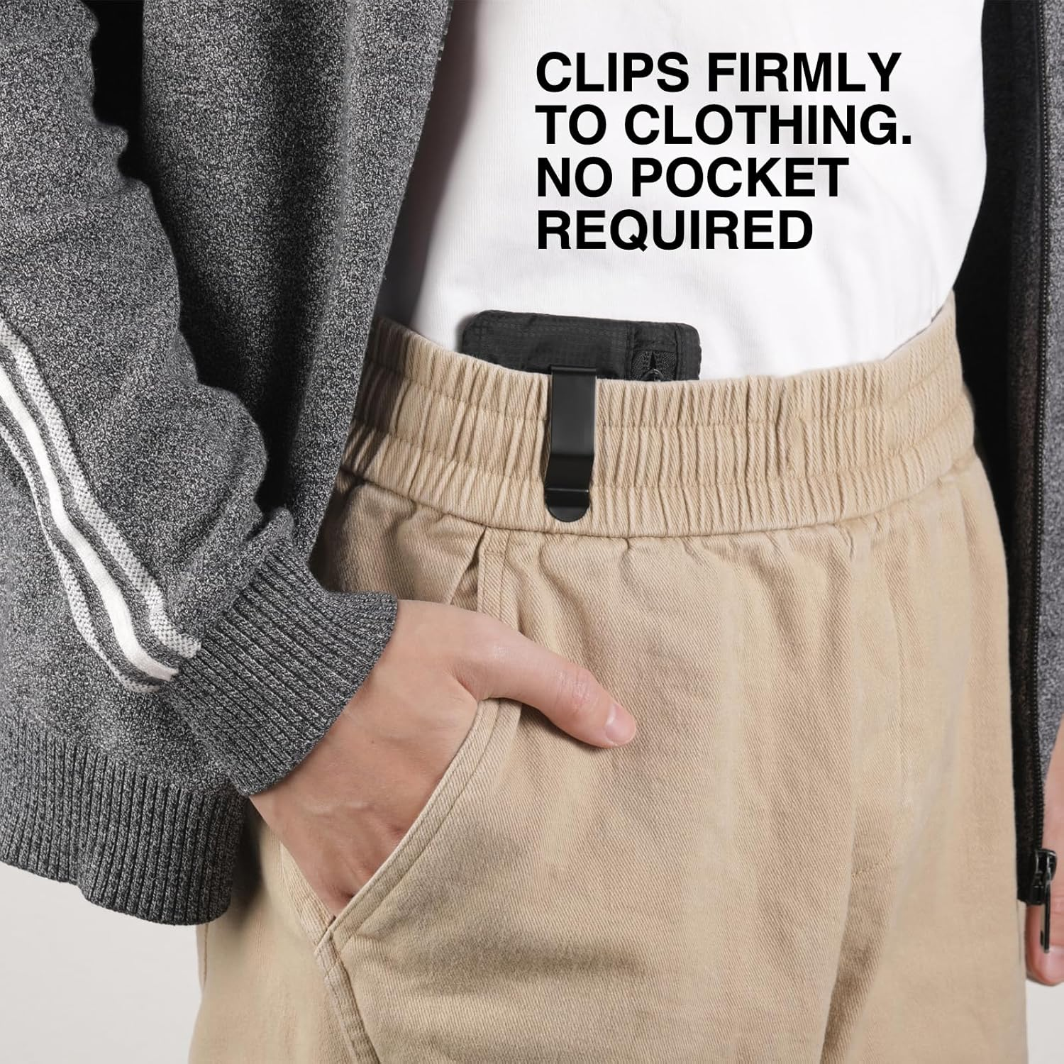 KOSMCCO RFID Blocking Clip Stash Pocket, Compact Hidden Travel Belt Wallet for Cards & Cash - Slim Pickpocket-Proof Design for Everyday Carry, Black image number 5