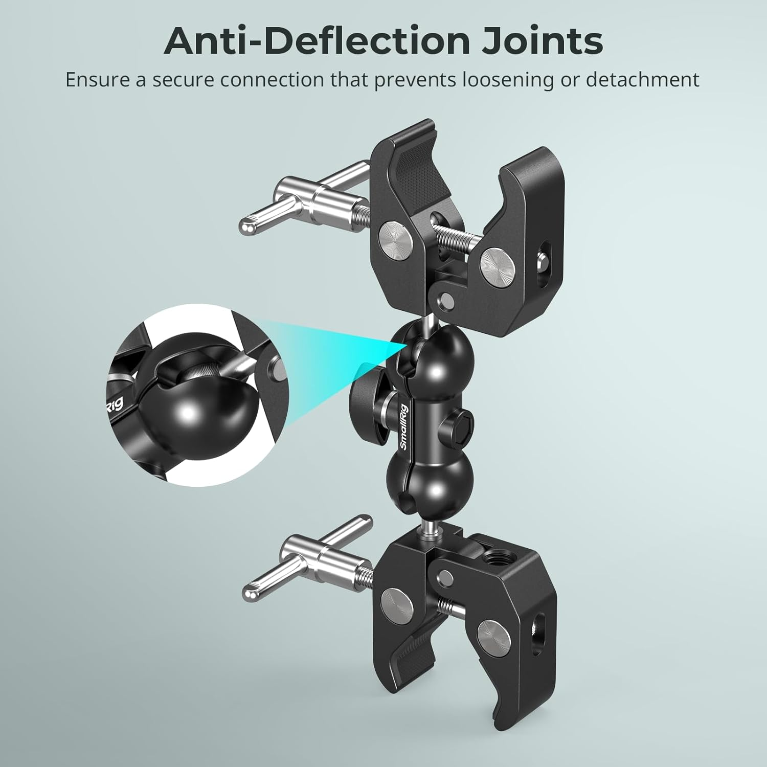 SMALLRIG Adjustable Double Clamp Mount, Dual Head 15-40Mm Anti-Slip Clamp, 1.5Kg Aluminum Alloy Clamp for Photography Lighting/Tripod/Studio - 5331 image number 5