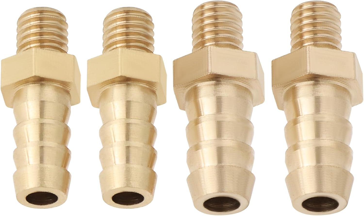 LT Easiyl 4PCS Brass Barb Hose Tail Connector Metric M5X0.8-5Mm and M5X0.8-6Mm for Pond Pool Hose Pipe Adapters Hose Barb Tail Connector Male Thread Pipe Fitting Gold image number 1