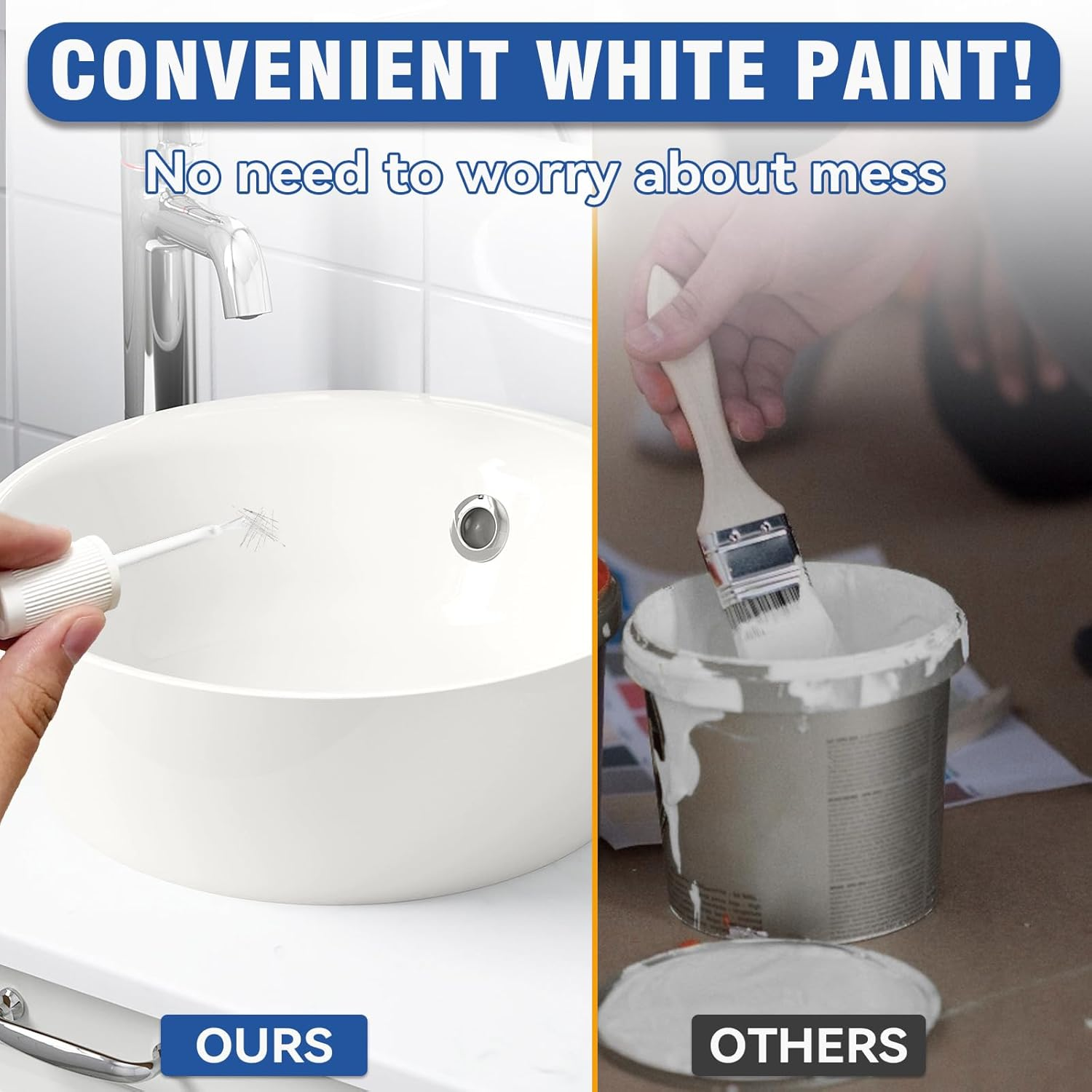 Tub and Tile Paint, White Touch up Pen for Countertop, Bathtub, Porcelain Paint for Any Scratches Spots on Tiles, Sinks, Enamel, Toilets, 1.5 Fl Oz image number 3