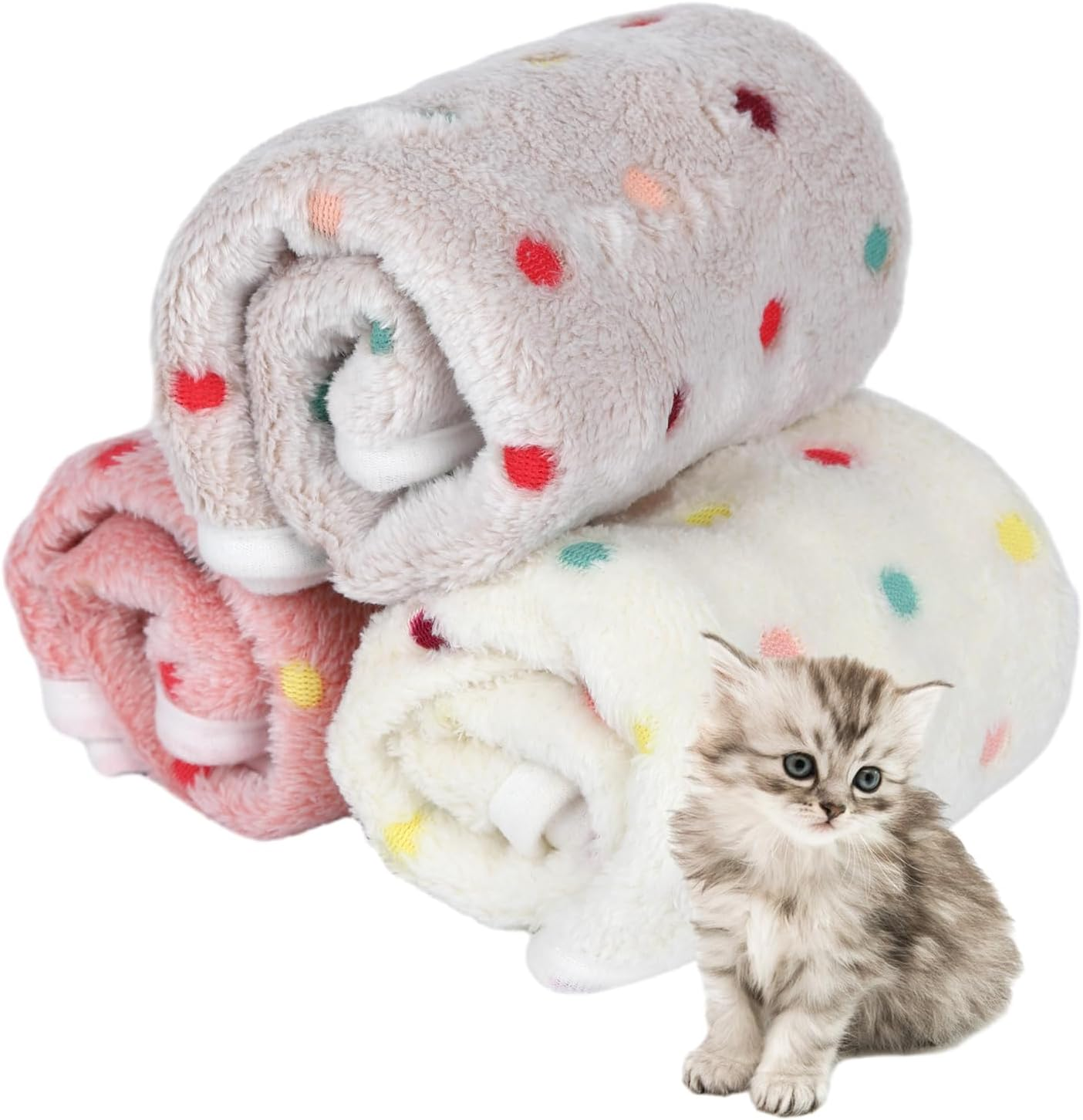 3 Pieces Puppy Blankets Washable Small Animal Fleece Beddin Soft Cats Blankets Small Reusable Small Pet Sleep Blankets Coral Velvet Hamster Guinea Pig Cage Liners for Hamster Ferret Rabbits 40 * 60Cm