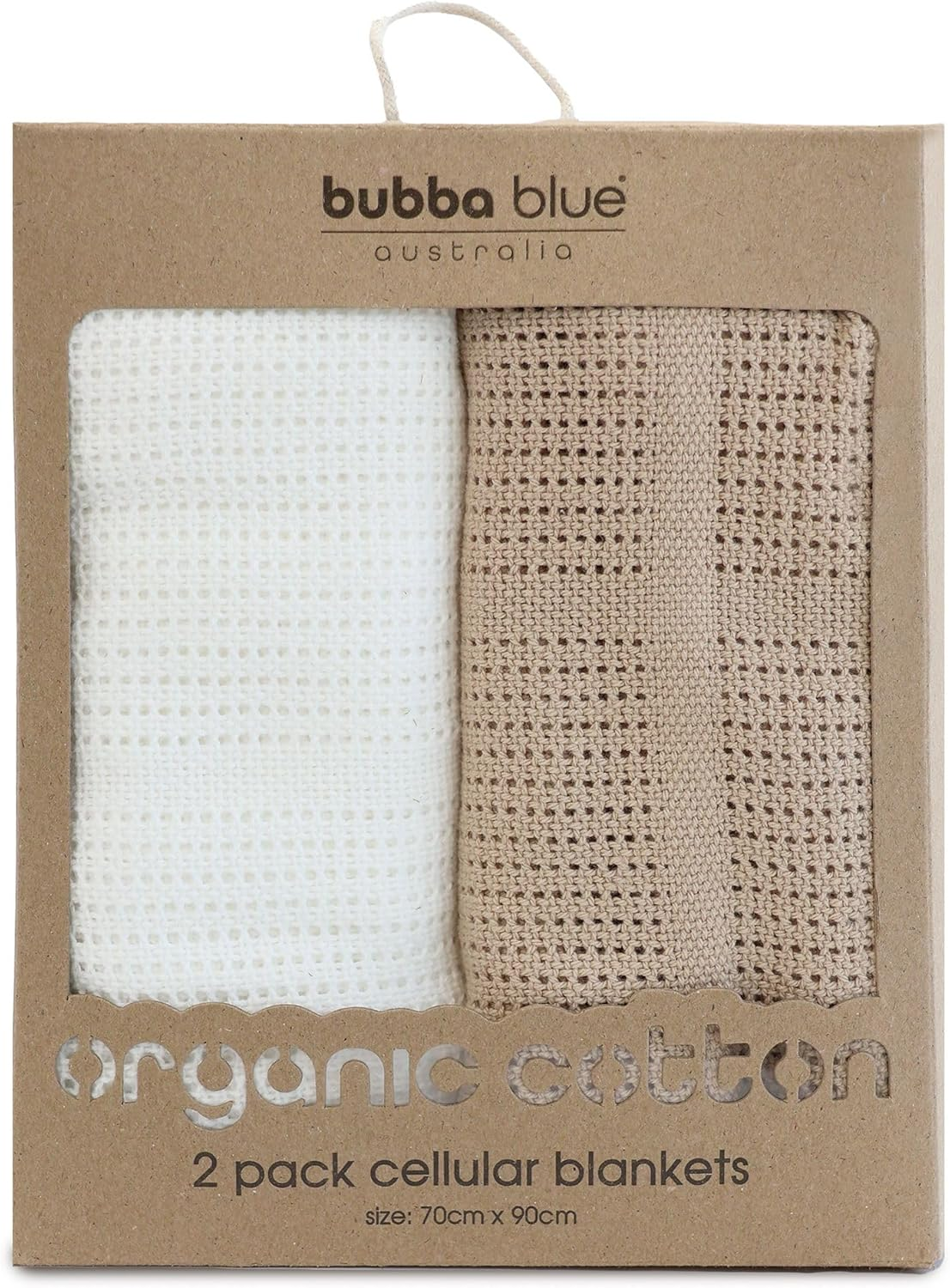 Bubba Blue Organic Cotton Cellular Blankets, Chestnut (Pack of 2)