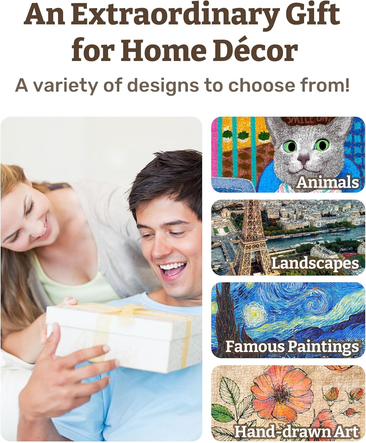 Piecerelax Canvas Wall Art Puzzles for Adults - Away from the City - Tranquil Summer Beach Unique Gift & Home D&eacute;cor with Plastic Jigsaw Puzzle Artwork for Living Room Bedroom [HN1316] - Lemon Soda image number 4