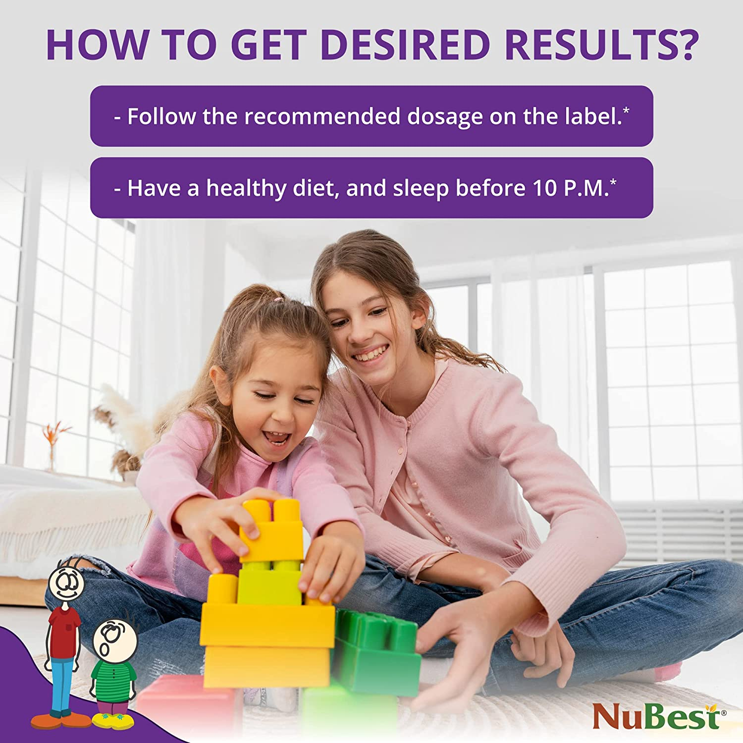 Nubest Tall Kids - Helps Kids Grow & Develop Healthily - Immunity & Bone Strength Support - Multivitamins & Minerals for Kids Ages 2 to 9 - Animal Shapes - 90 Chewable Berry Tablets | 1.5 Month Supply image number 1