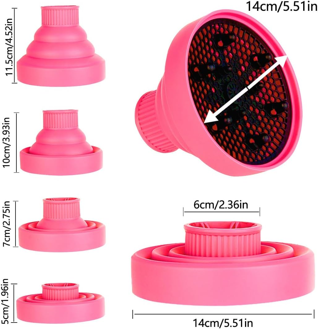 JAWUZ Universal Curly Hair Diffuser, Curly Hair Diffuser, Silicone Attachment Diffuser, Folding Diffuser Attachment Hairdryer Curls Universal (C) image number 5