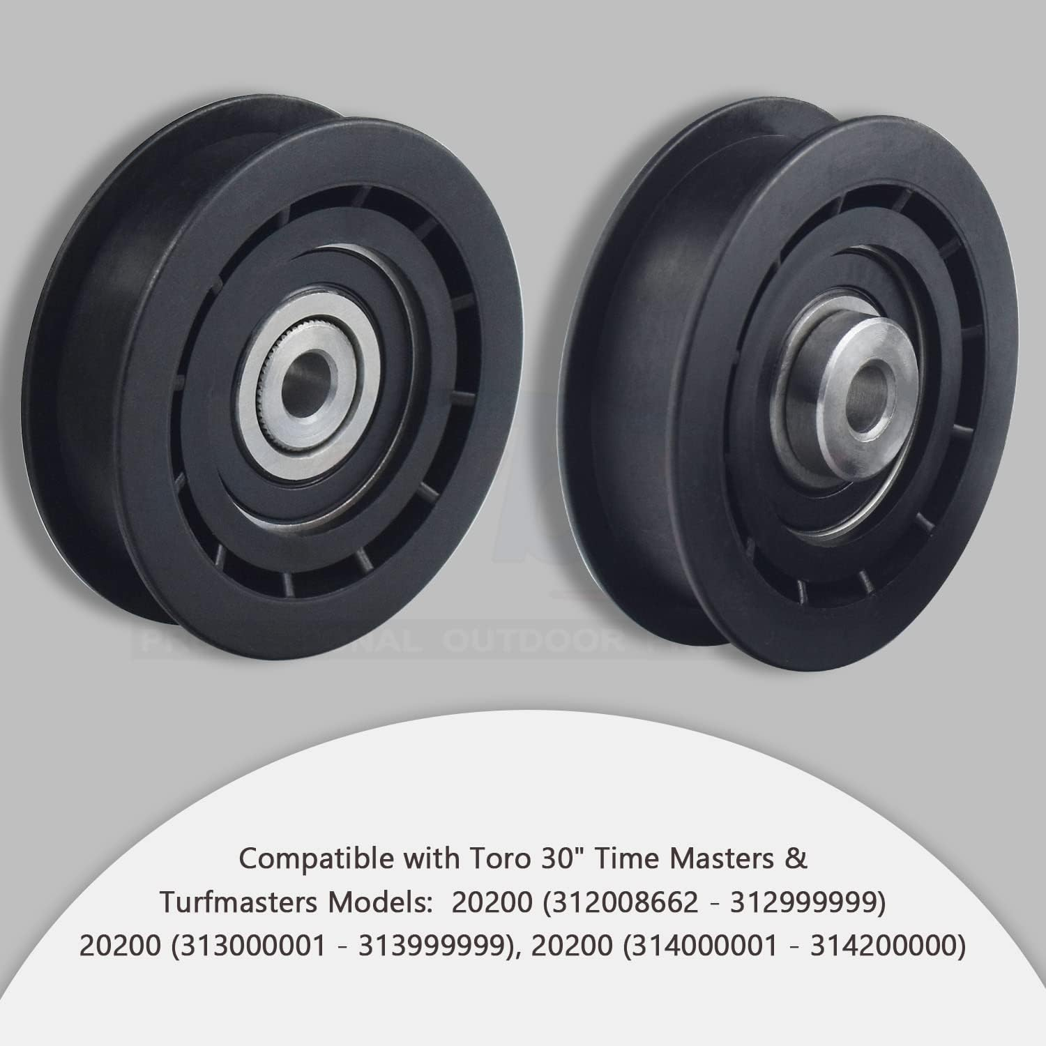 2 Pack 120-7082 Idler Pulley Compatible with Toro 30" Time Master & Turf-Masters for Exmark Commercial 30 Walk-Behind- 2-1/4 Inch Flat Dia Flat Idler Pulley image number 6