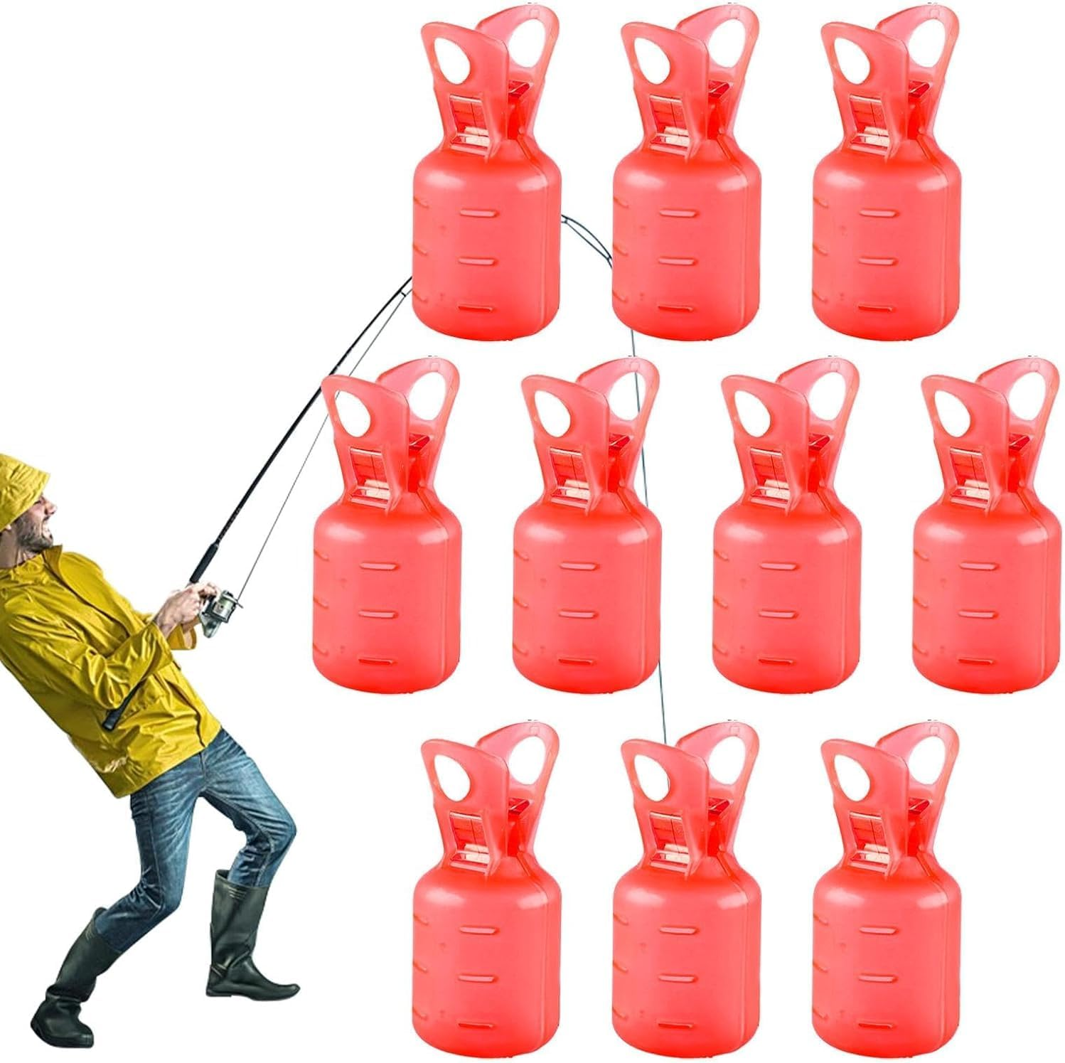 Ksngtixe 10Pcs Fishing Hook Covers Squid Bait Hook Protectors Lightweight Durable Fishing Hook Guards for Saltwater Freshwater Fishing Accessories image number 2