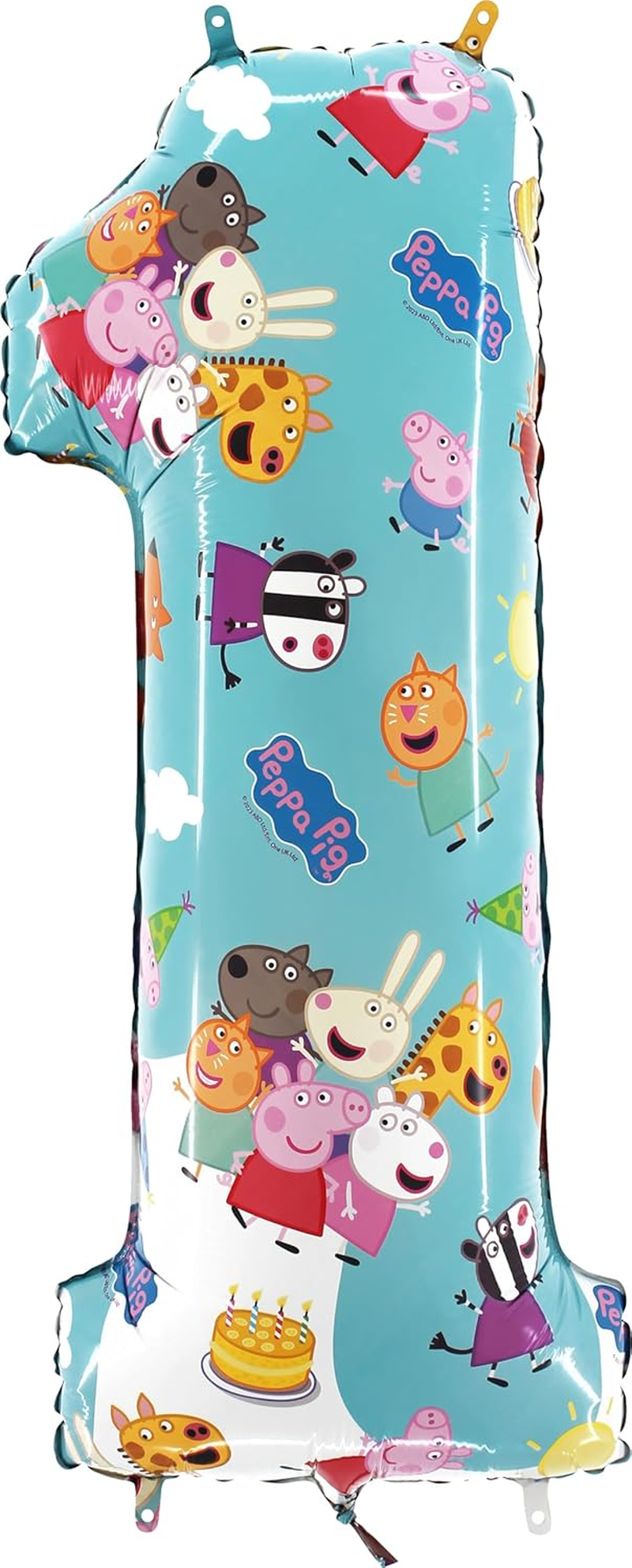 Toyland&reg; 26 Inch Peppa Pig, George & Friends Number Foil Balloon - Kids Party Balloons - Number 1-6 Available