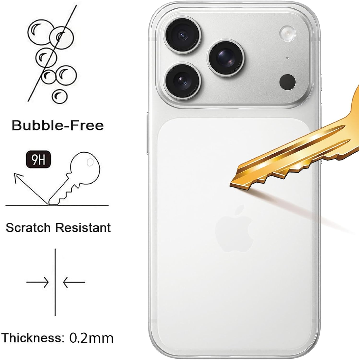 GIOPUEY Back Film Compatible with Iphone 17 Pro, High-Quality Materials TPU Matte Texture Iphone 17 Pro Back Screen Protector - Translucent [Pack of 3] image number 4