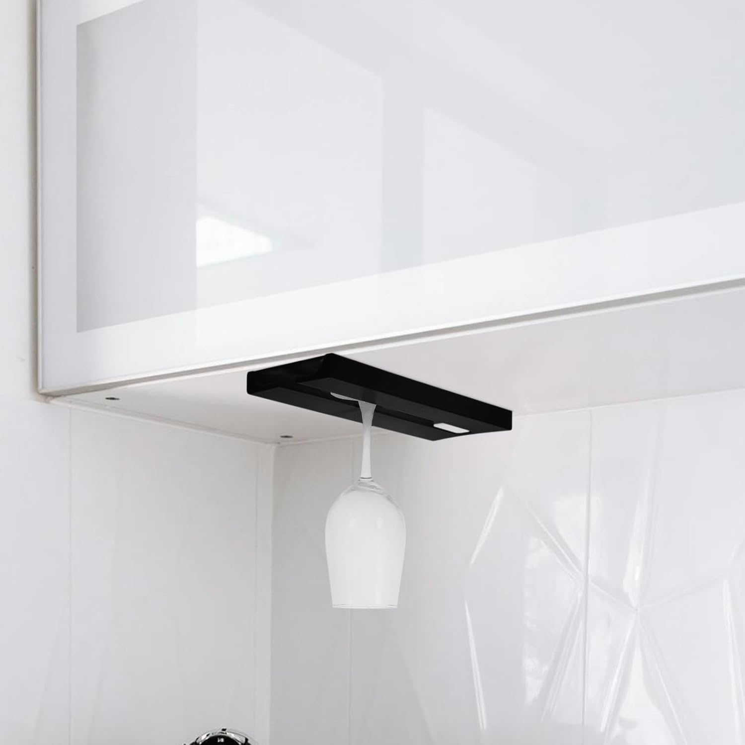 LIFKICH under Shelf Wine Glass Holder Black Hanging Rack Stable Storage for Kitchen Bar Restaurant Home Organization Storage image number 6