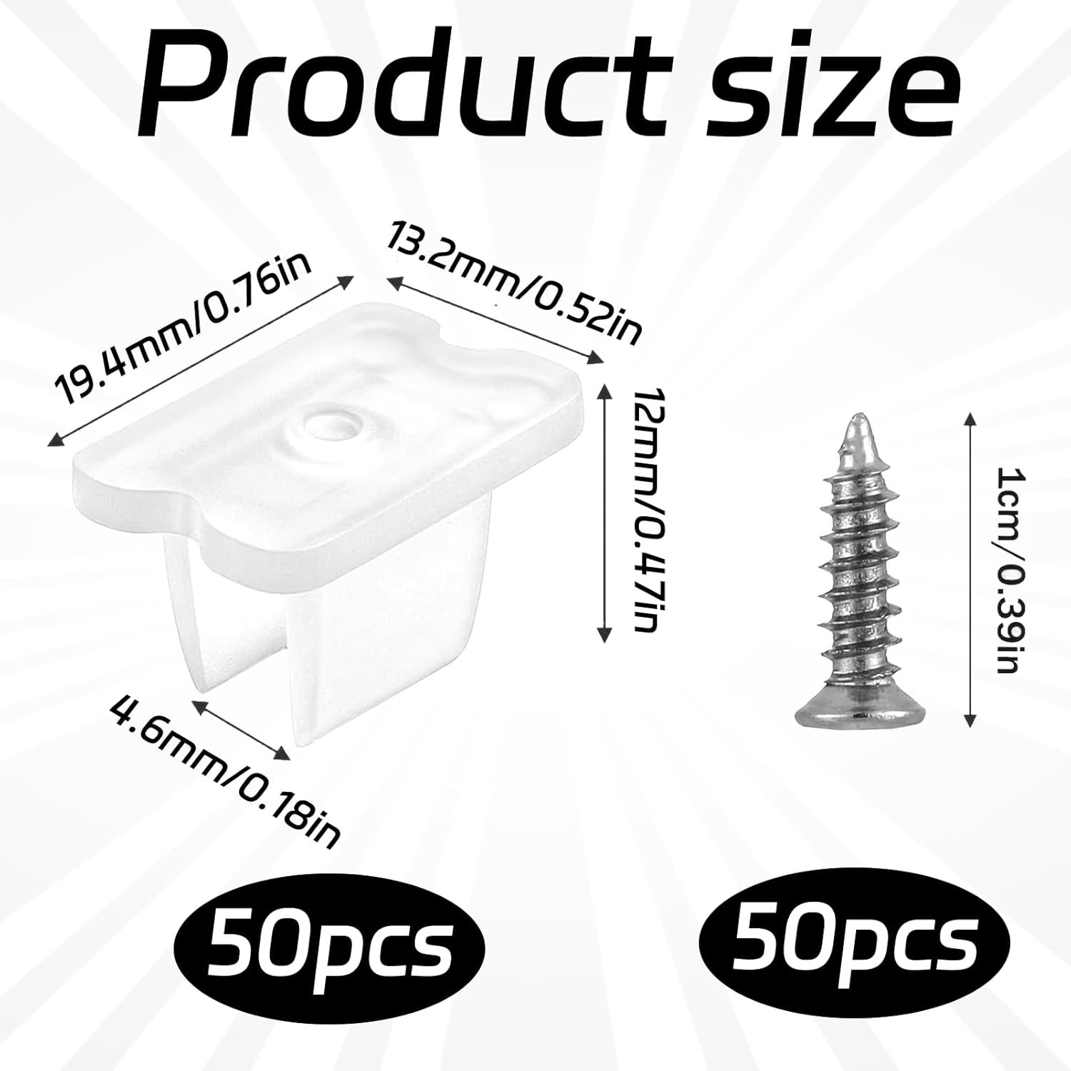 Pack of 50 Waterproof LED Light Strip Clips, LED Strip Holder, LED Strip Holder, Mounting Clamps, Suitable for 5 Mm to 6 Mm Silicone Waterproof LED Light Strips, Translucent image number 5