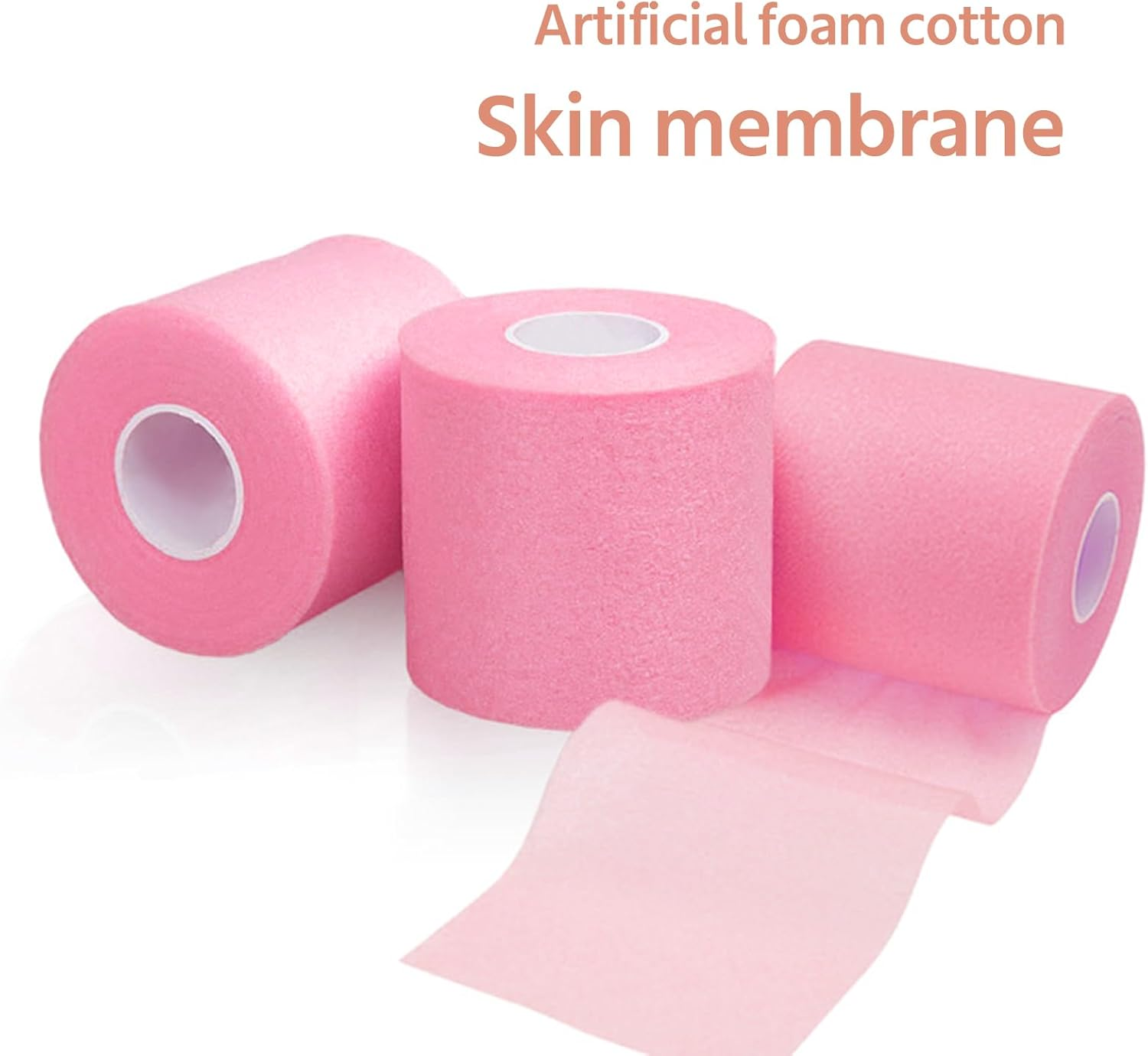 2Pack 22 Yards Pre-Wrap Athletic Tape Foam Underwrap Tape Sports Foam Underwrap Bandage Athletic Foam Tape for Wrists Elbows Knees Ankles Hair(Rose Color) image number 2