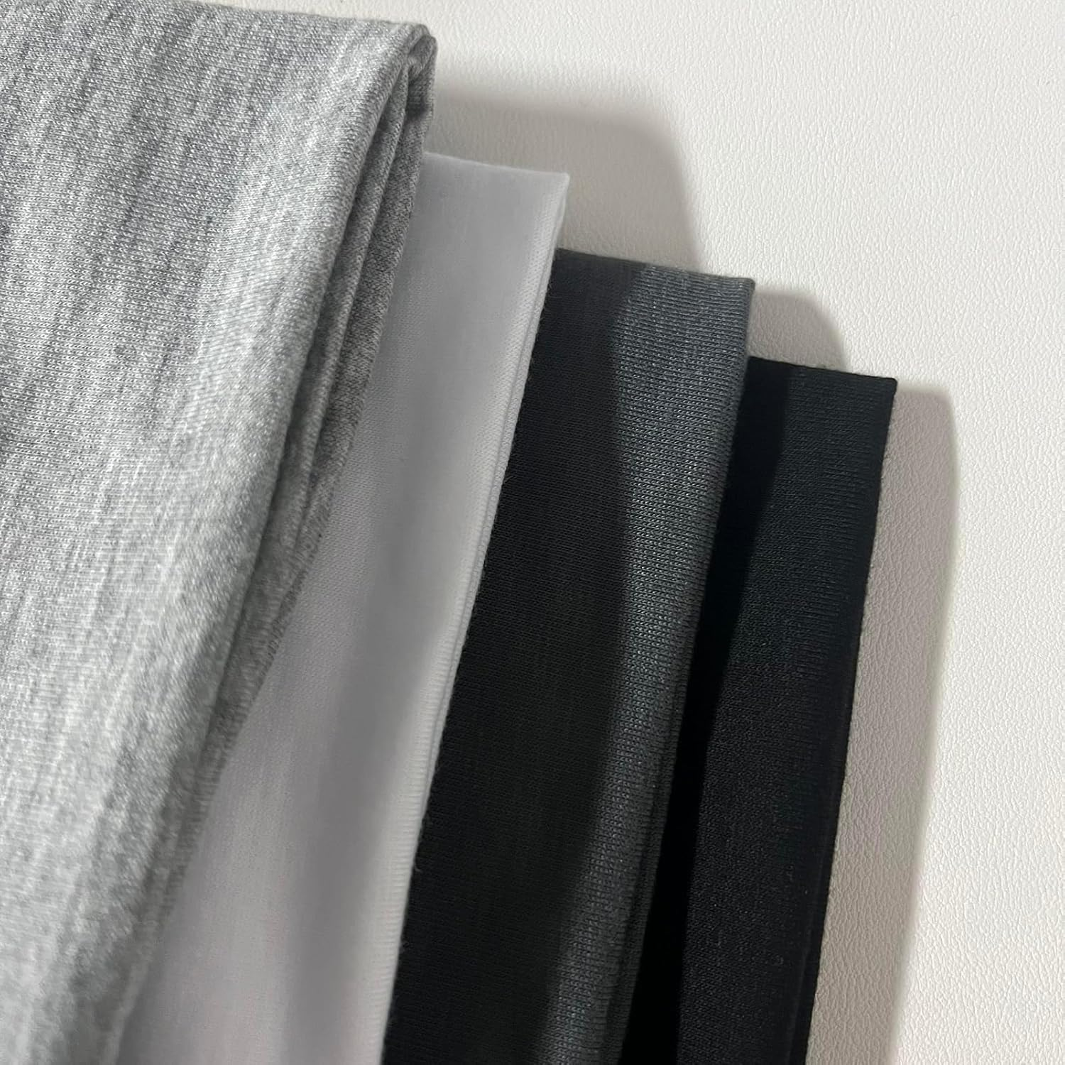 Weidllys Headbands for Women Men, 6-Pack Wide Non-Slip Stretchy Hair Bands, 4 Inch Fabric Sweatbands for Yoga, Workout, Sports, Fashion, Black White Grey image number 4