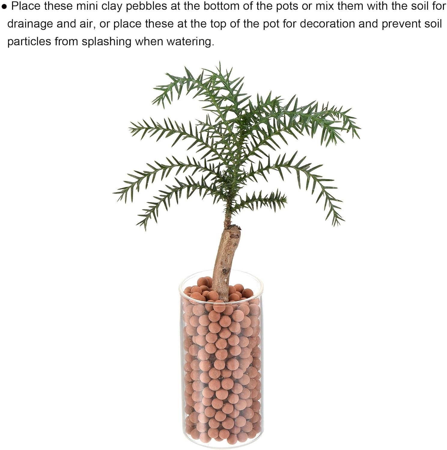 Sourcing Map Clay Pebbles 5-6Mm 0.22 Lbs Pink Gardening Potted Balls for Hydroponic Growing, Vases Supplies, Bonsai Decor image number 2