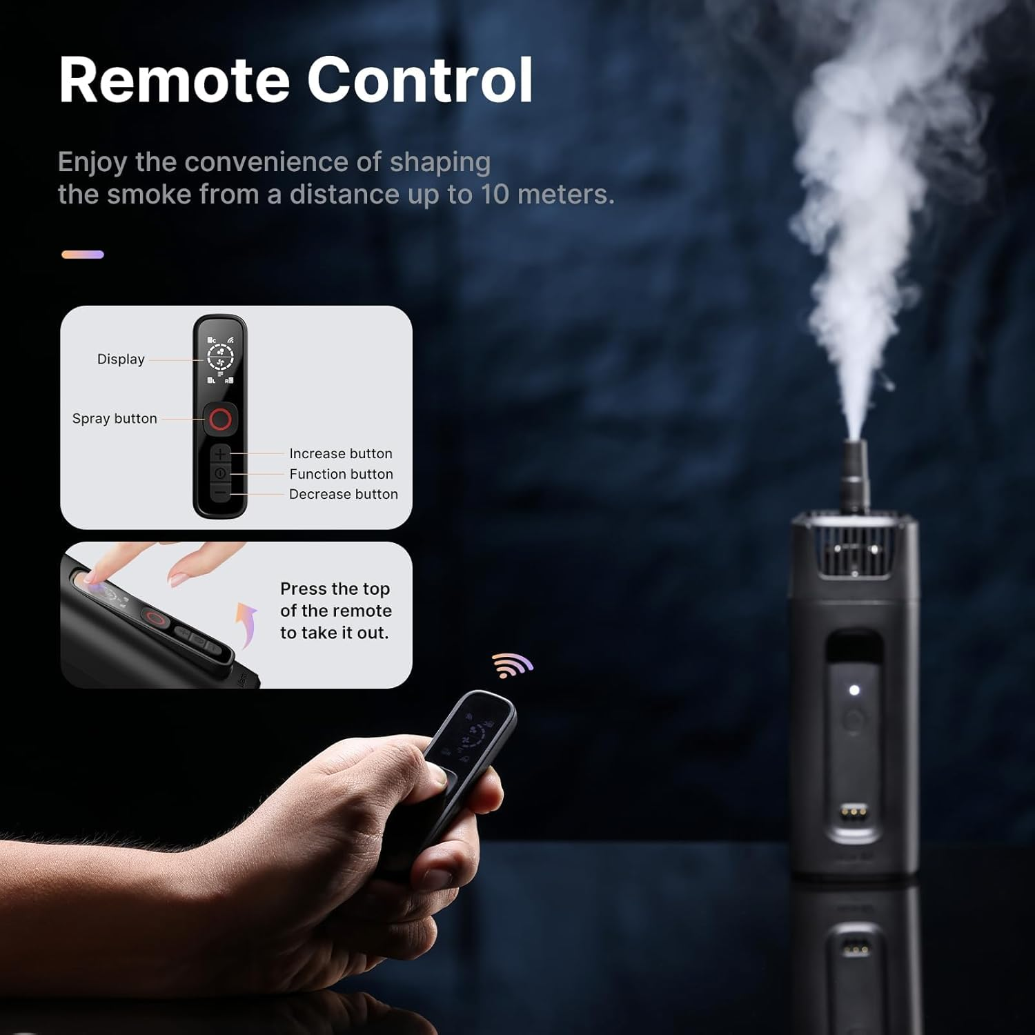 【Without Oil-Liquid and Batteries】 Ulanzi Fog Machine, FILMOG Ace FM01 Portable Smoke Fog Machine with Remote Control, Handheld Mini Fogger Maker for Photography/Stage Effect/Partie/Halloween image number 6