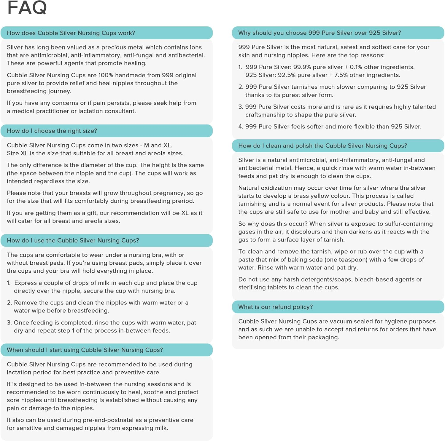 999 Silver Nursing Cups, Nipple Covers to Soothe Nipples for Breastfeeding Moms, Original Natural Silver Nipple Shield | One Pair (M (4.5Cm)) image number 6