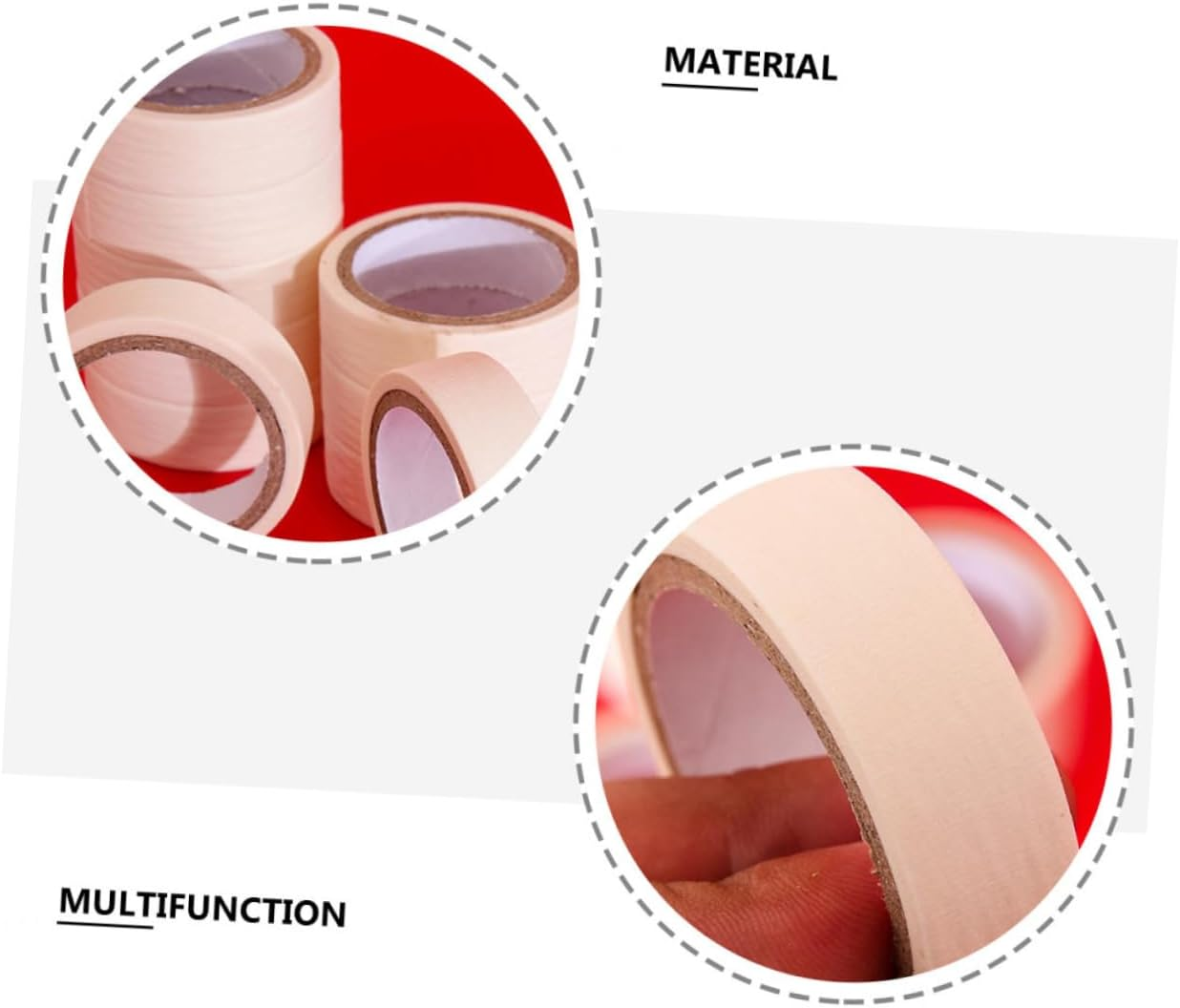 NUOBESTY 3Rolls Textured Paper Masking Tape Painters Separation Tape Acid Hand Tears Paper Sticky image number 3