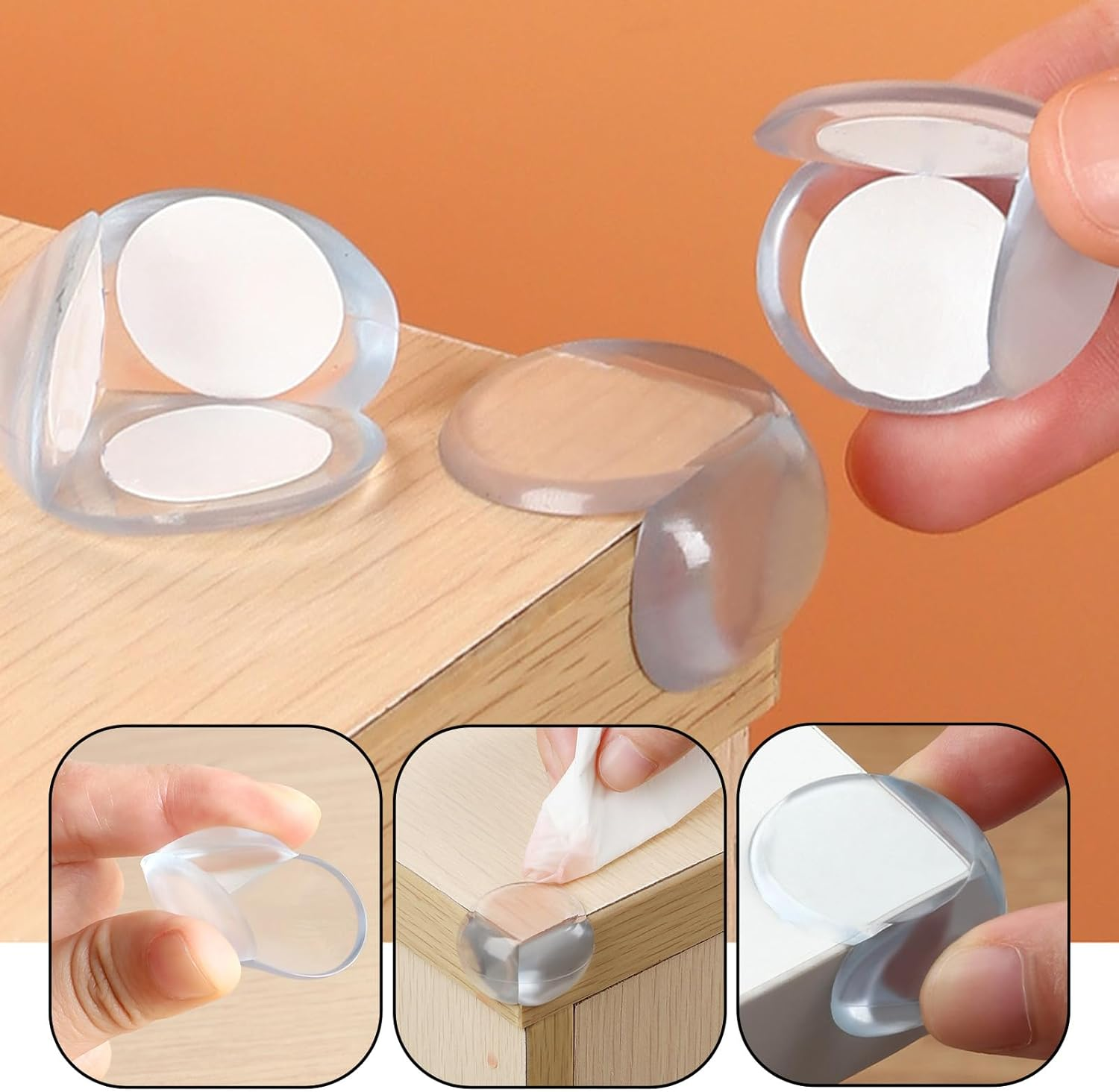 12 Pcs Baby Proofing, Soft Corner Protector Baby, Shock-Absorbing Baby Proof, Suitable for Furniture Edges, Tables Cabinets Countertops Home Safety image number 3