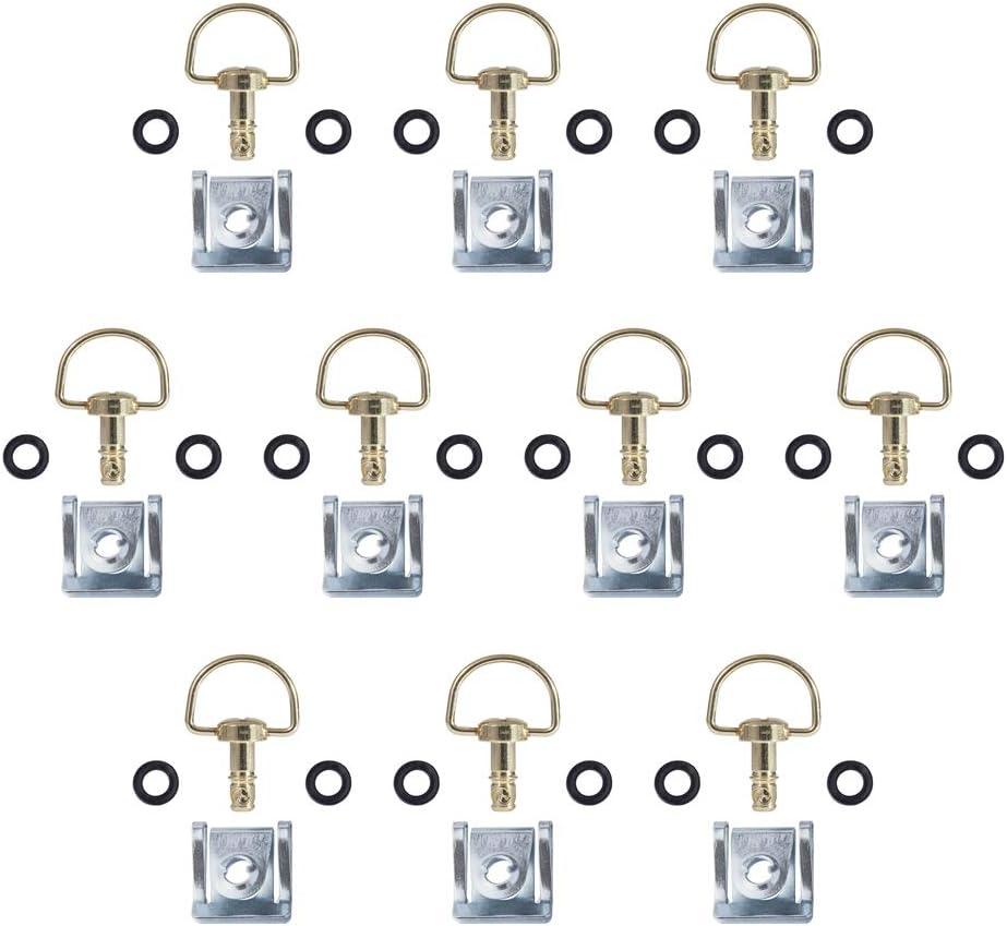 MOTO4U Motorcycle Race Fasteners Quick Release 14Mm/17Mm/19Mm D-Ring 1/4 Turn Fairing Fastener Clip Style 10 Sets 17MM Dark Black