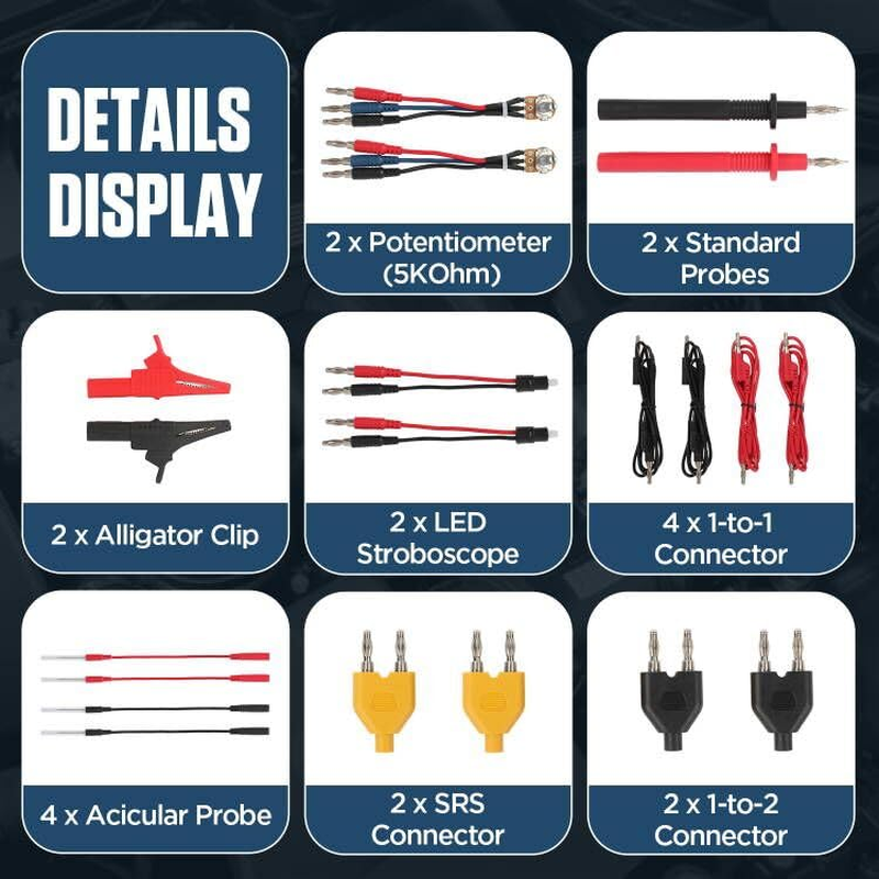LINXINO 68Pcs Automotive Circuit Test Lead Kit, Multimeter Test Lead Assembly, Electrical Exhaust Cables, Automotive Kit with Terminals, Alligator Clip, Acicu Probe image number 1