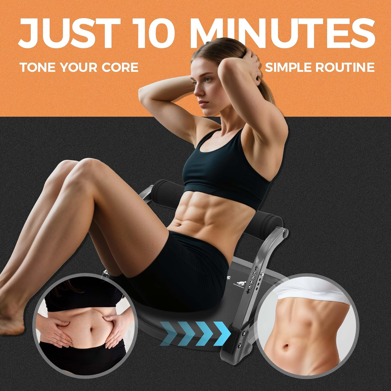 AIRHOP Ab Machine, Sit up Exercise Equipment for Ab Workout, Abdominal Exercise Equipment with 3 Adjustable Resistance and Automatic Rebound, Adjustable Ab Trainer Machine for Home Gym image number 2