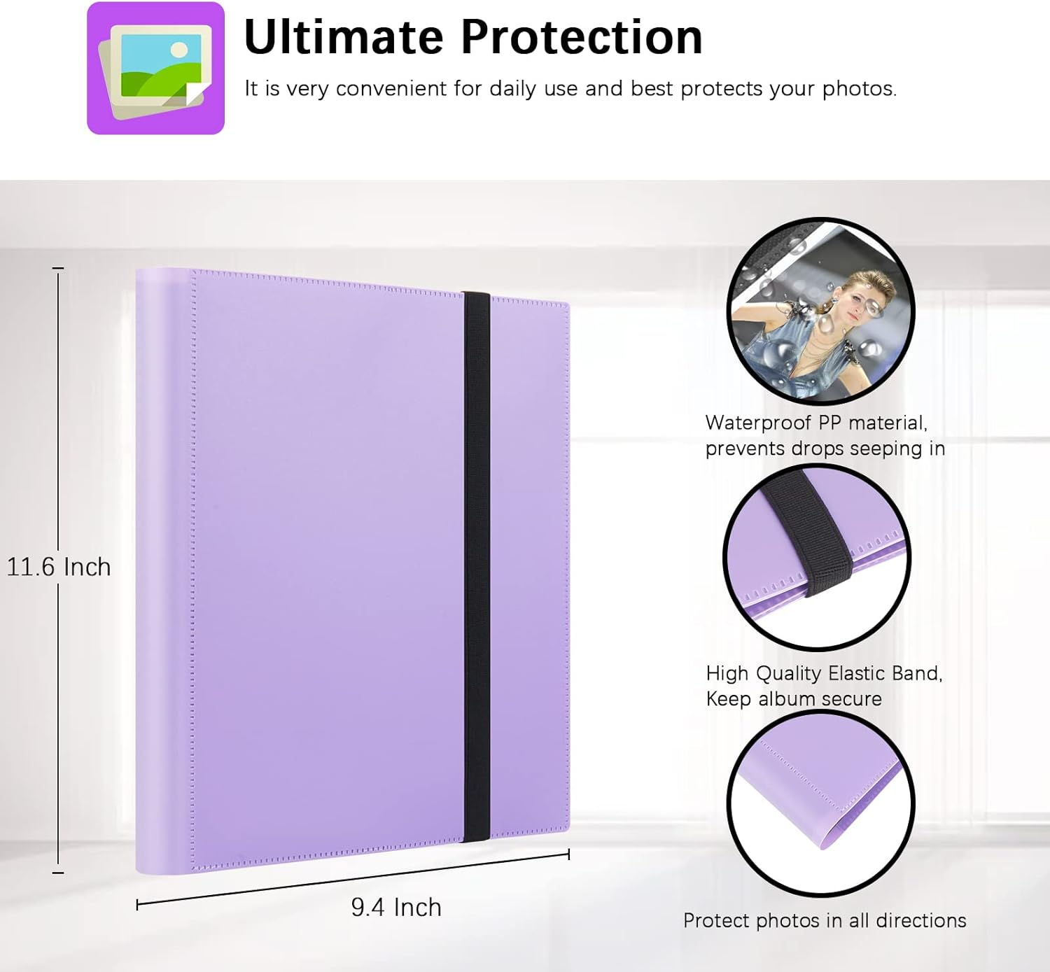 432 Pockets Photo Album for Fujifilm Instax Mini Camera, Polaroid Camera, for Fujifilm Instax Mini 11 90 70 9 8+ 8 Liplay Instant Camera, Polaroid Snap Snaptouch PIC-300 Z2300 Instant Camera (Purple) image number 1