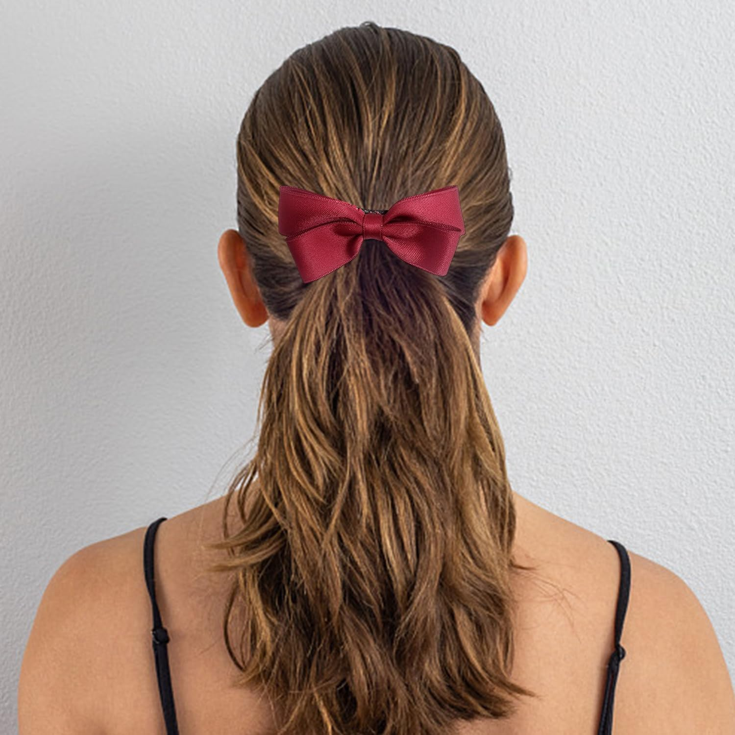 Pack of 9 Bow Hair Rings, Elastic Hair Rings, Simple and Versatile Hair Rings, Satin Hair Accessories and Hairstyle Design Accessories. image number 4