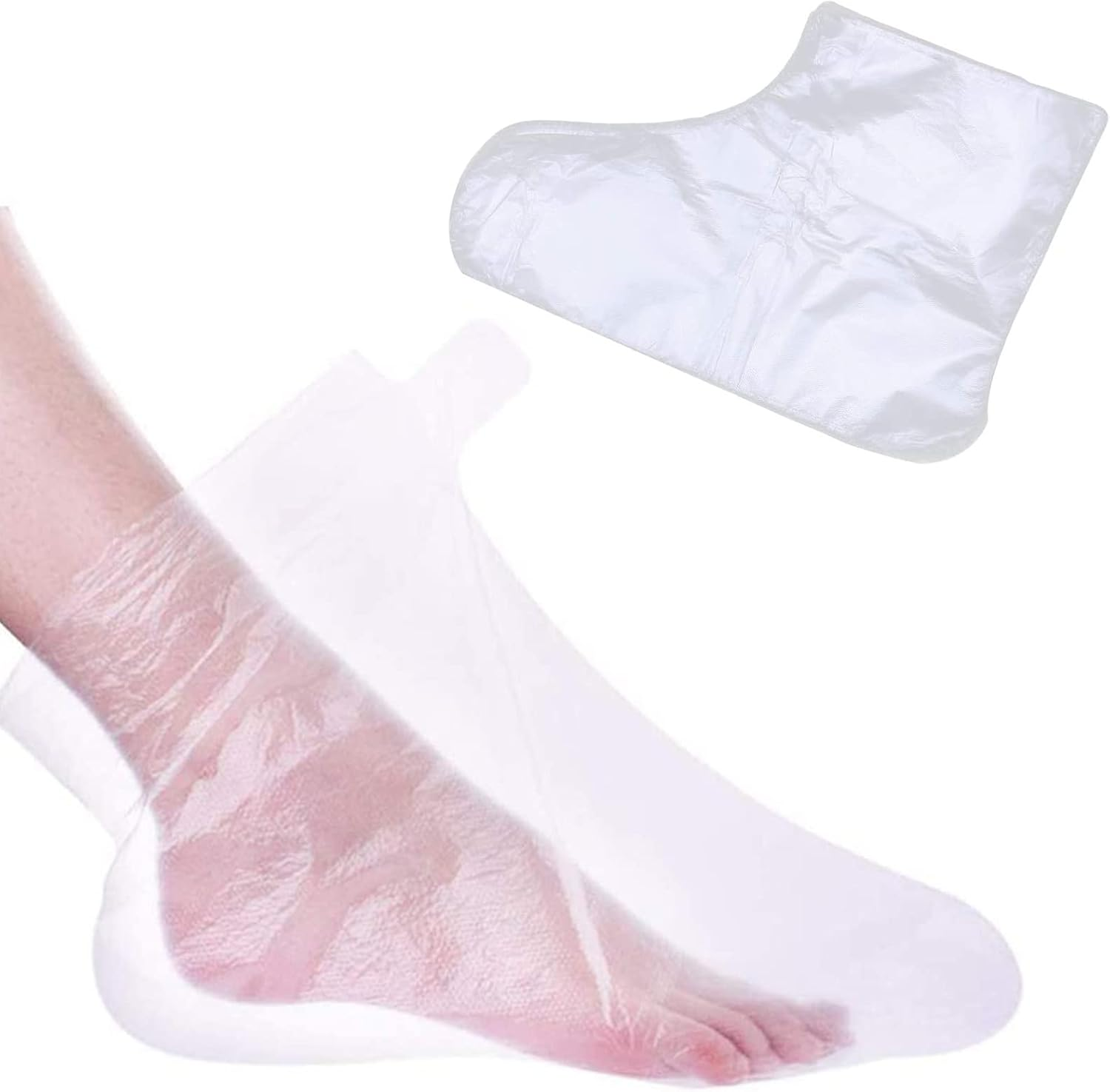 Disposable Foot Covers, Foot Covers, Plastic Socks, Plastic Disposable Boots, for Treating Feet with Warm Wax (Pack of 100)