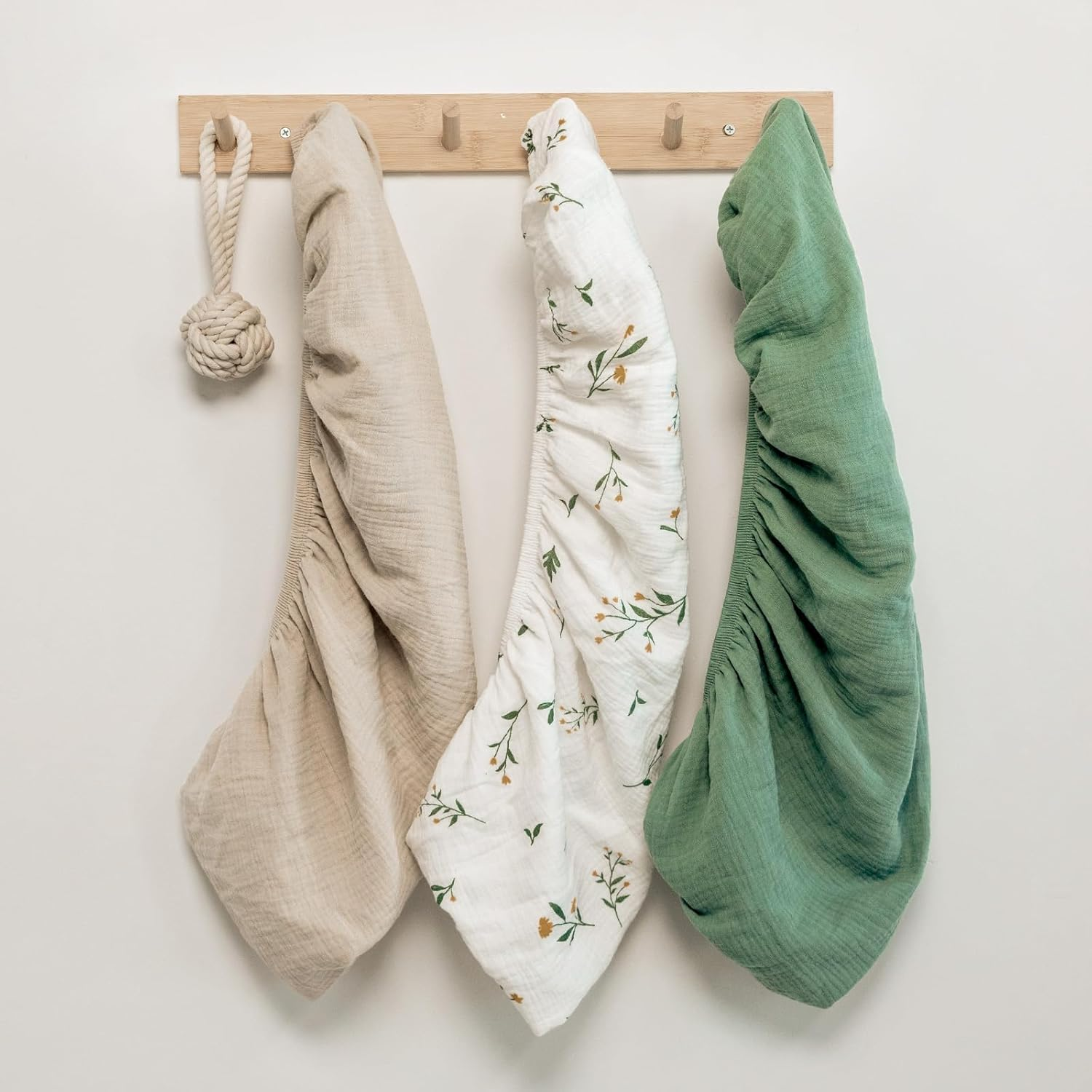 Muslin Bassinet Fitted Sheets, 3 Pack for Baby Boy and Girl, Soft Breathable Stretchy Baby Pad/Mattress Sheet Set, Universal Fit for Hourglass Oval and Rectangle Bassinet Mattress image number 6