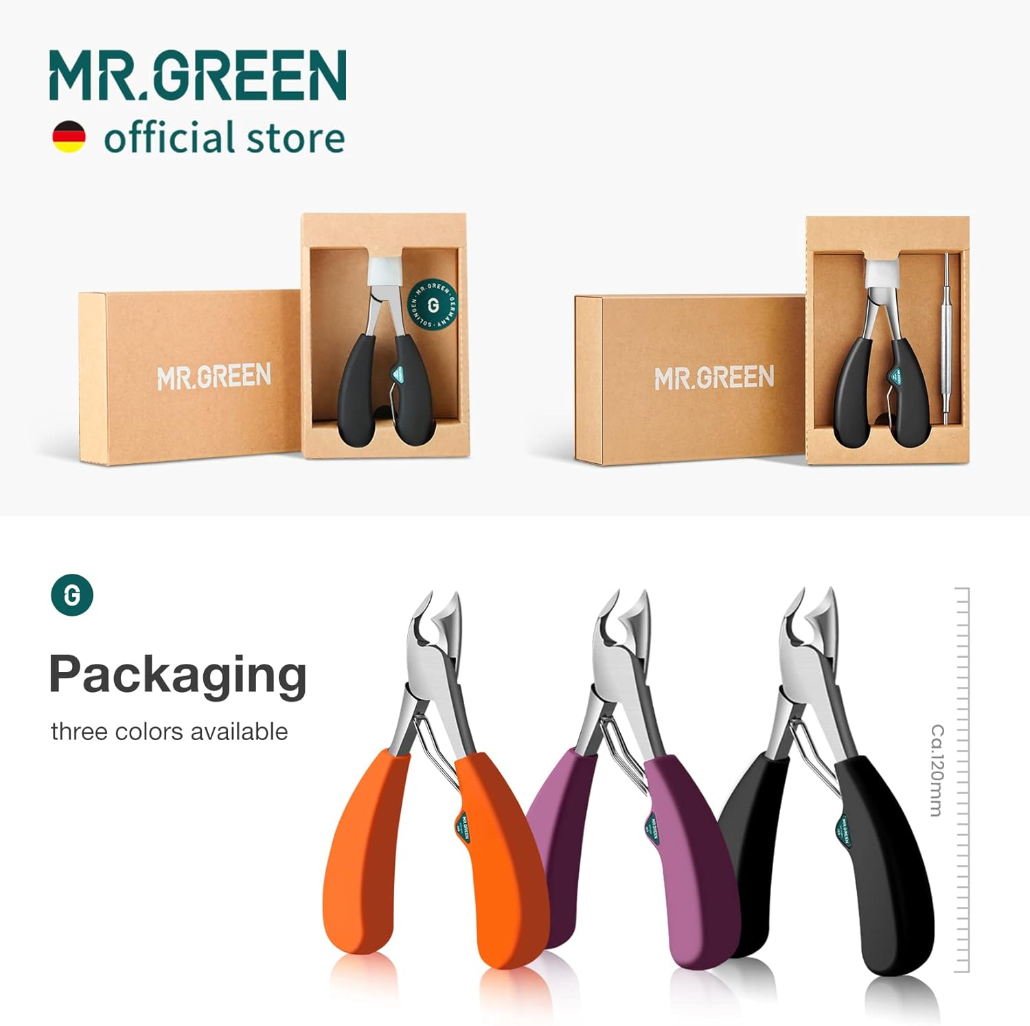 MR.GREEN Toenail Clipper Stainless Steel Ingrown Nail Cutter Good at Cutting Thick and Hard Nails Pedicure Tools (Orange+Nail Remover) image number 6