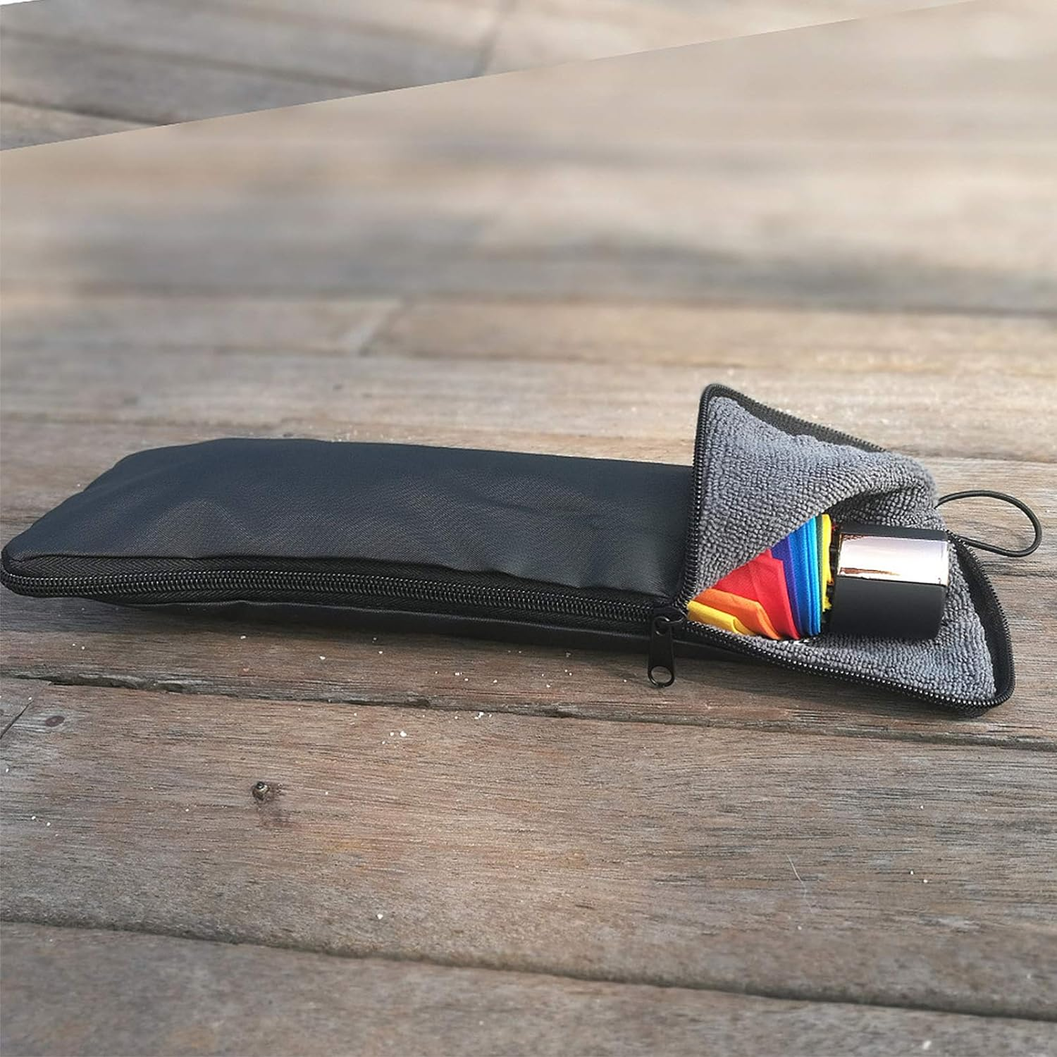 BESPORTBLE Folding Umbrella Bag Umbrella Cover Portable Waterproof Bag Umbrella Bag Umbrella Hanging Bag Umbrella Storage Bag 1Pc (Blue 35Cm) - Grey image number 2