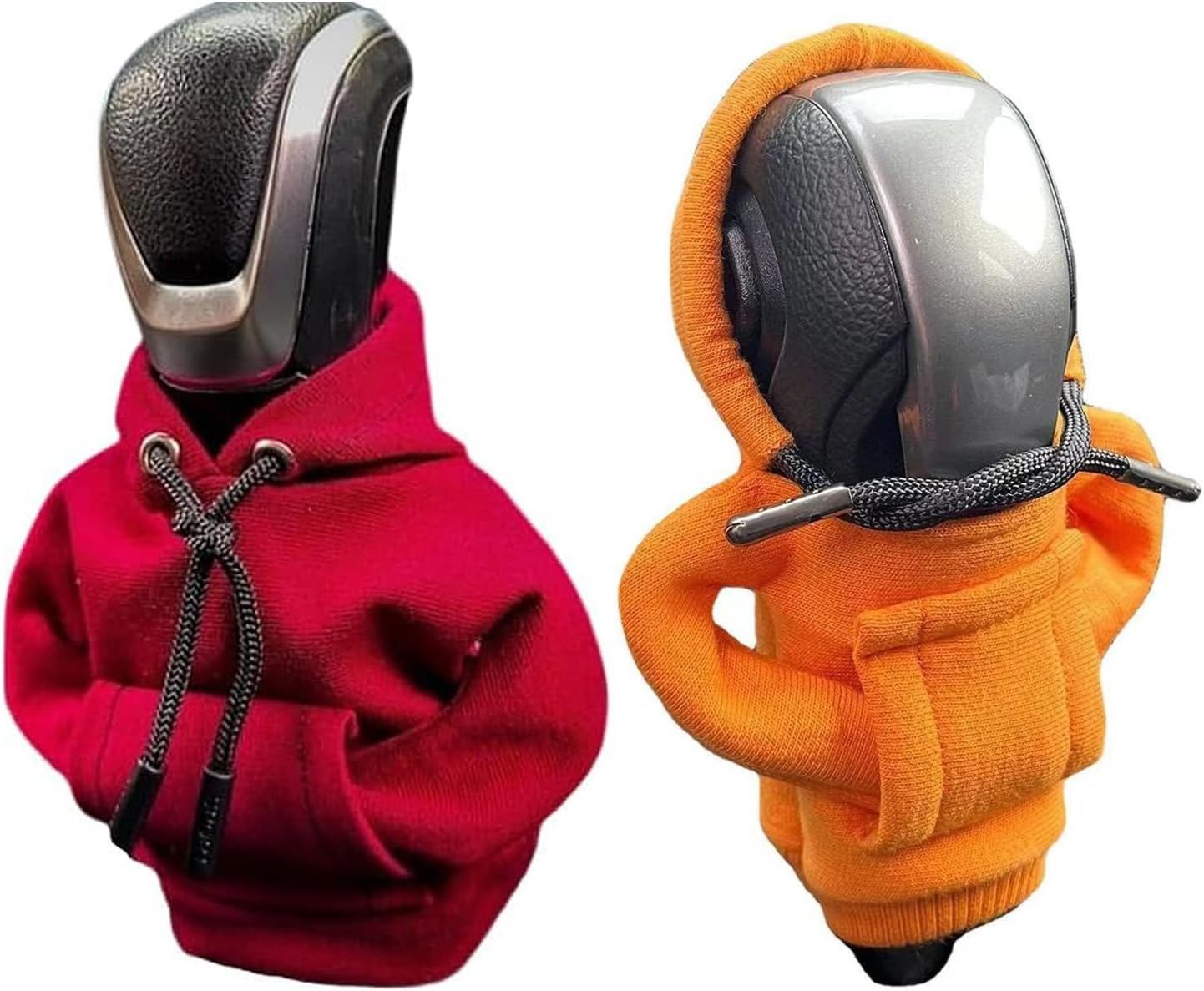 ZUJIACUN Fashion Hoodie Car Cover 2PCS - Winter Warm Sweater Shirt, Interior Accessories, General Automotive Decoration (Red Orange) image number 4