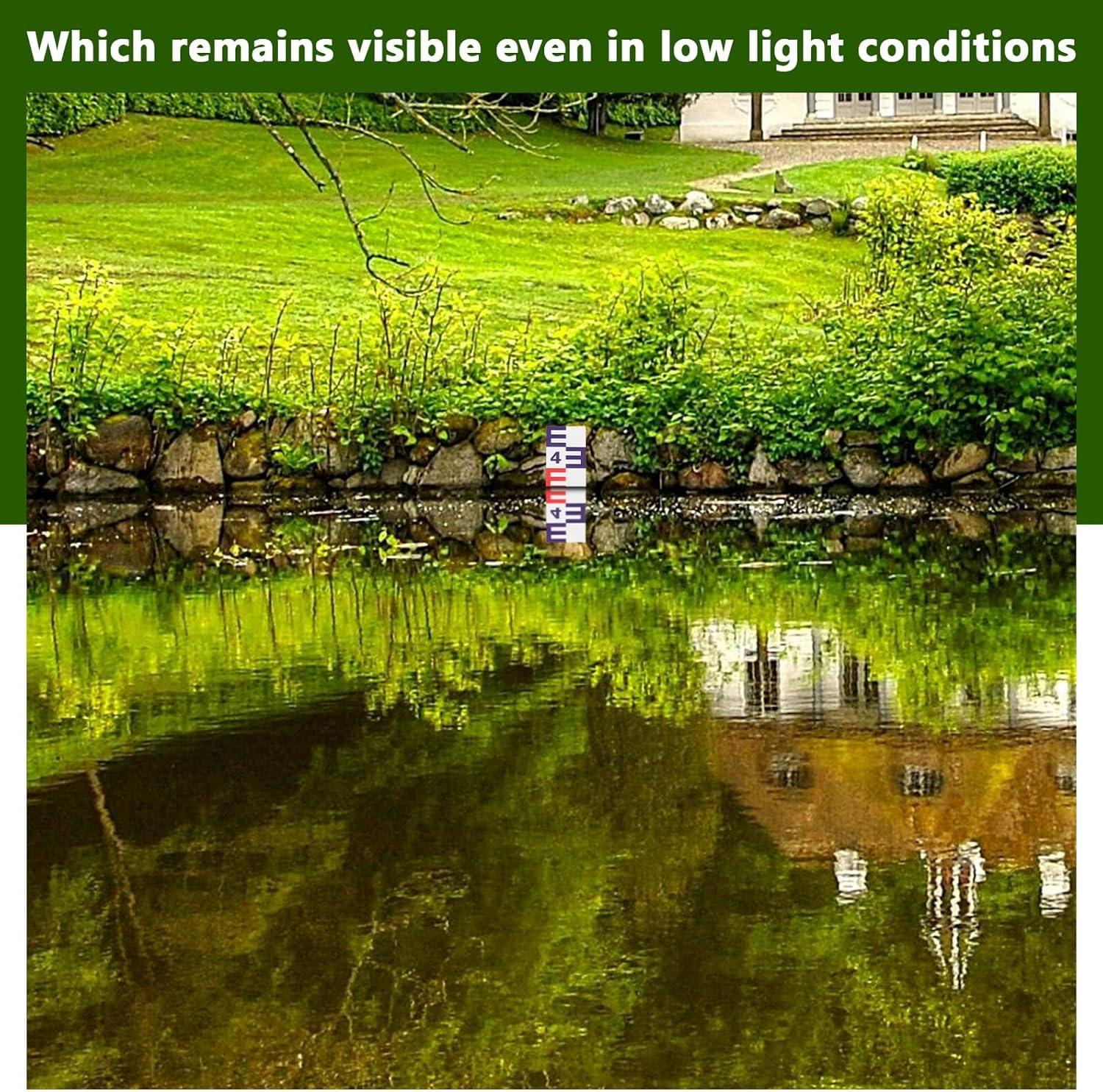 UKCOCO Reflective Water Level Gauge Sticker Corrosion-Resistant Self-Adhesive Measuring Decal for Pools Ponds Lakes Read Scale image number 3